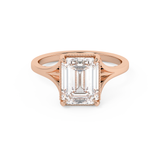 Emerald Solitaire Lab Grown Diamond Engagement Ring