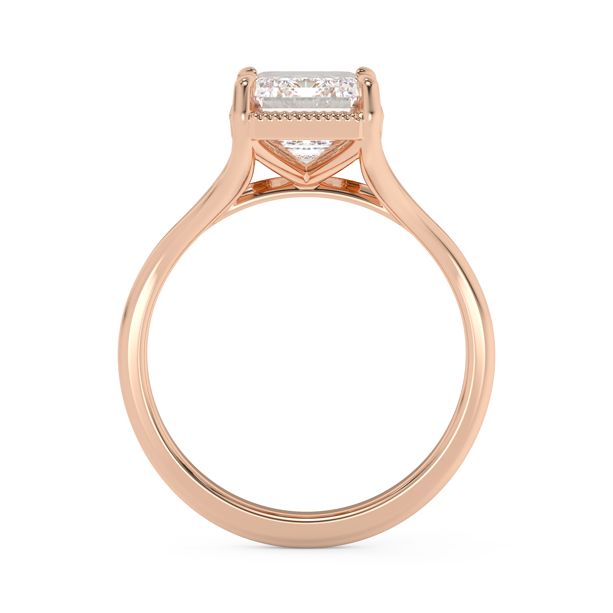 Emerald Solitaire Lab Grown Diamond Engagement Ring