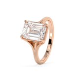 Emerald Solitaire Lab Grown Diamond Engagement Ring