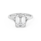 Emerald Solitaire Lab Grown Diamond Engagement Ring