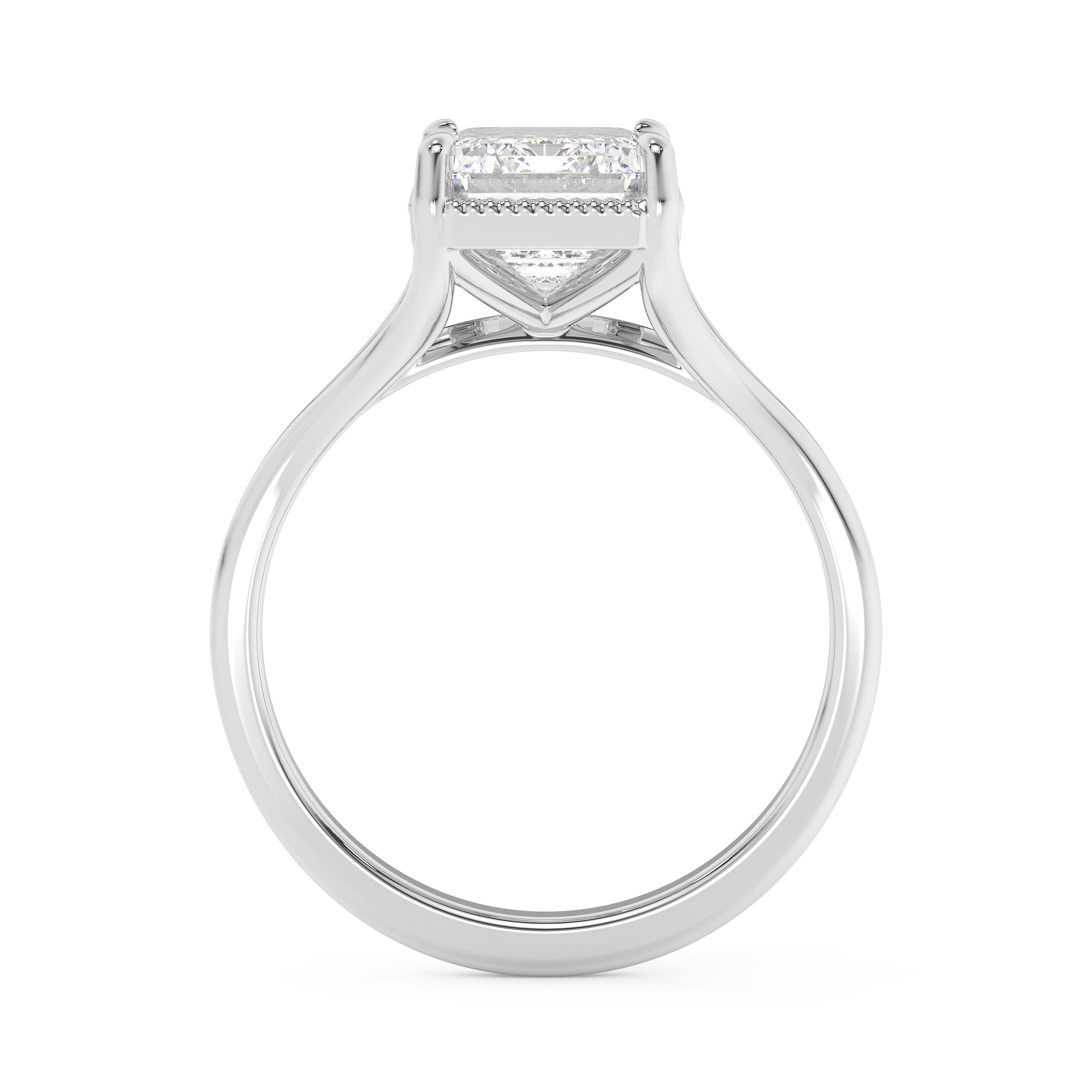 Emerald Solitaire Lab Grown Diamond Engagement Ring