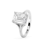 Emerald Solitaire Lab Grown Diamond Engagement Ring