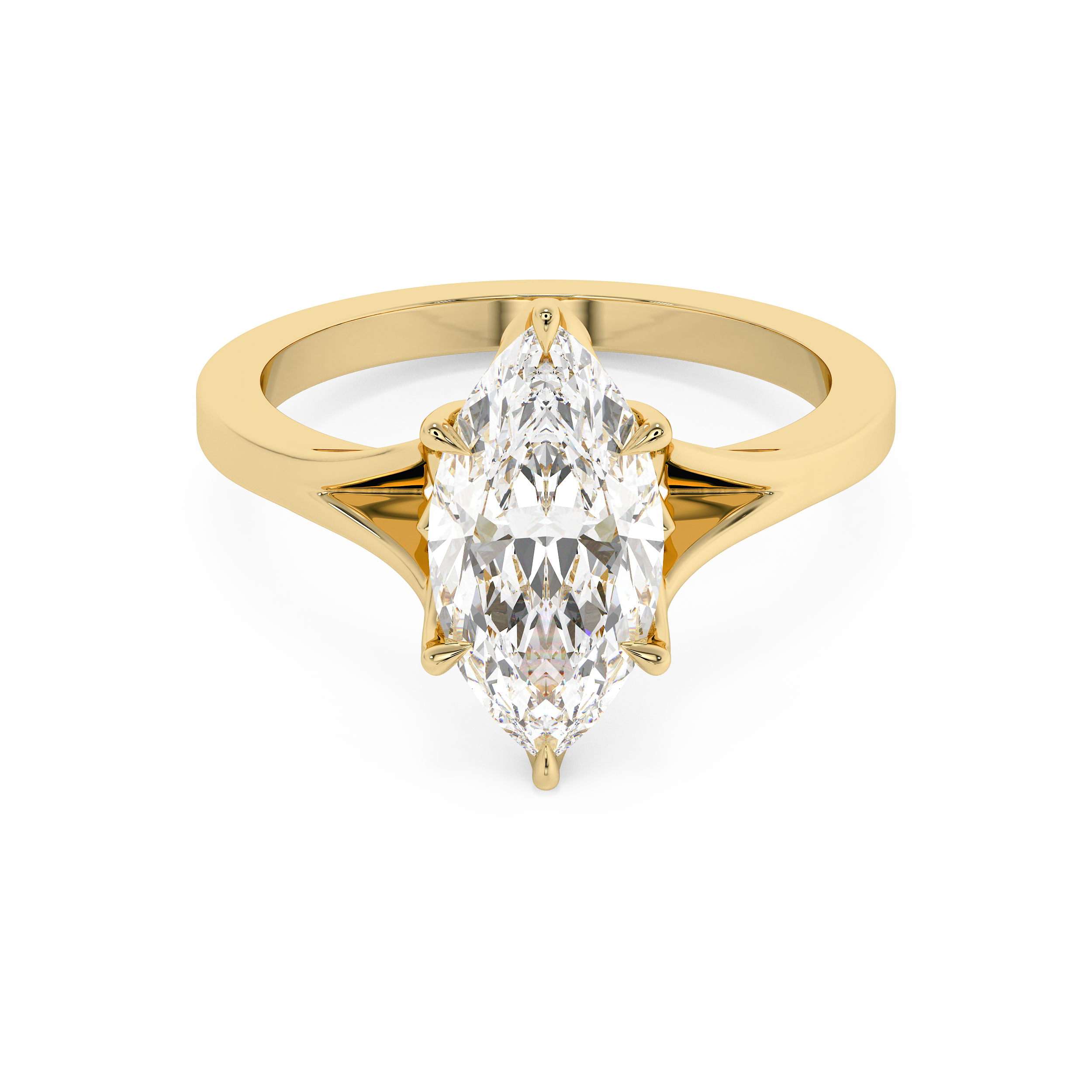Emerald Solitaire Lab Grown Diamond Engagement Ring