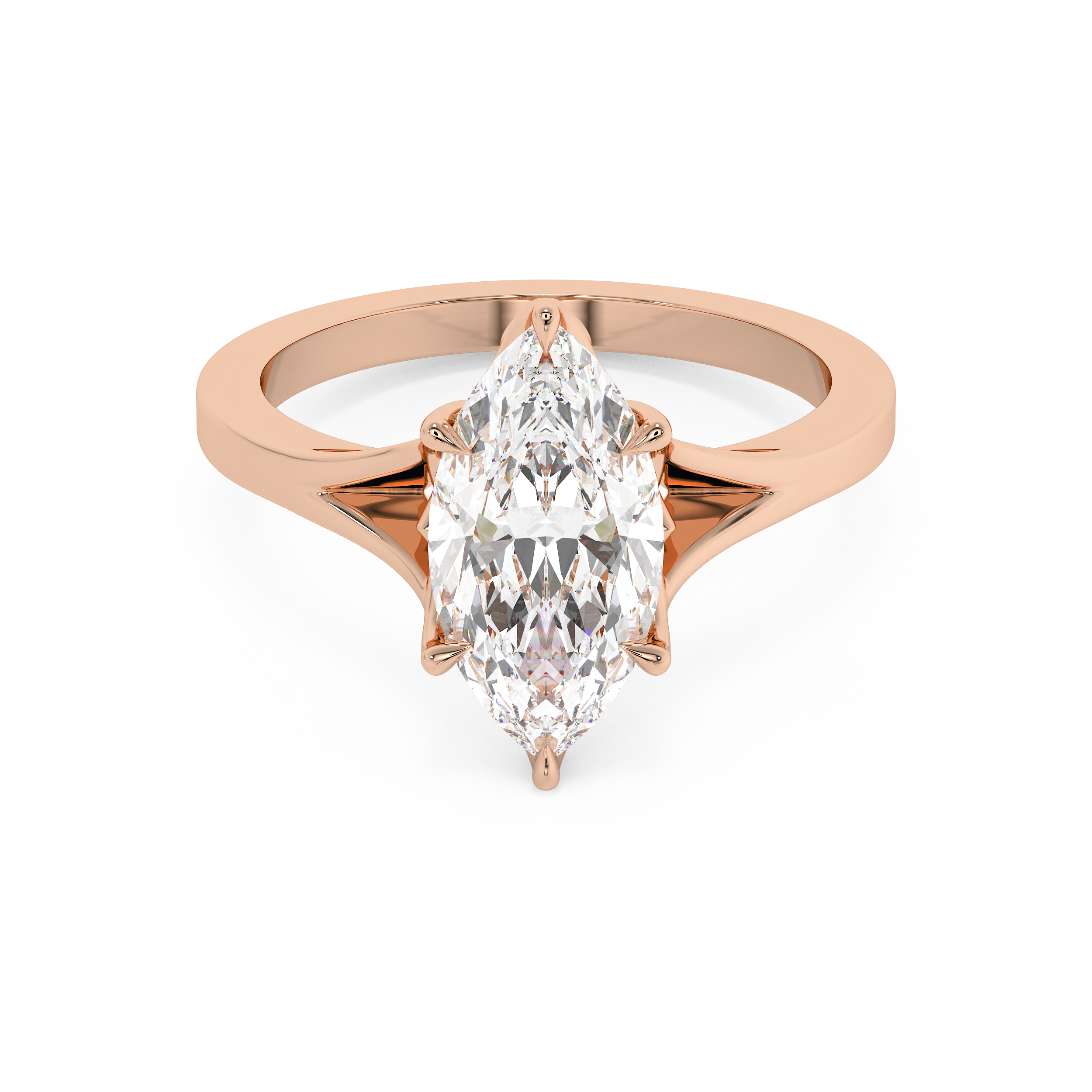 Emerald Solitaire Lab Grown Diamond Engagement Ring