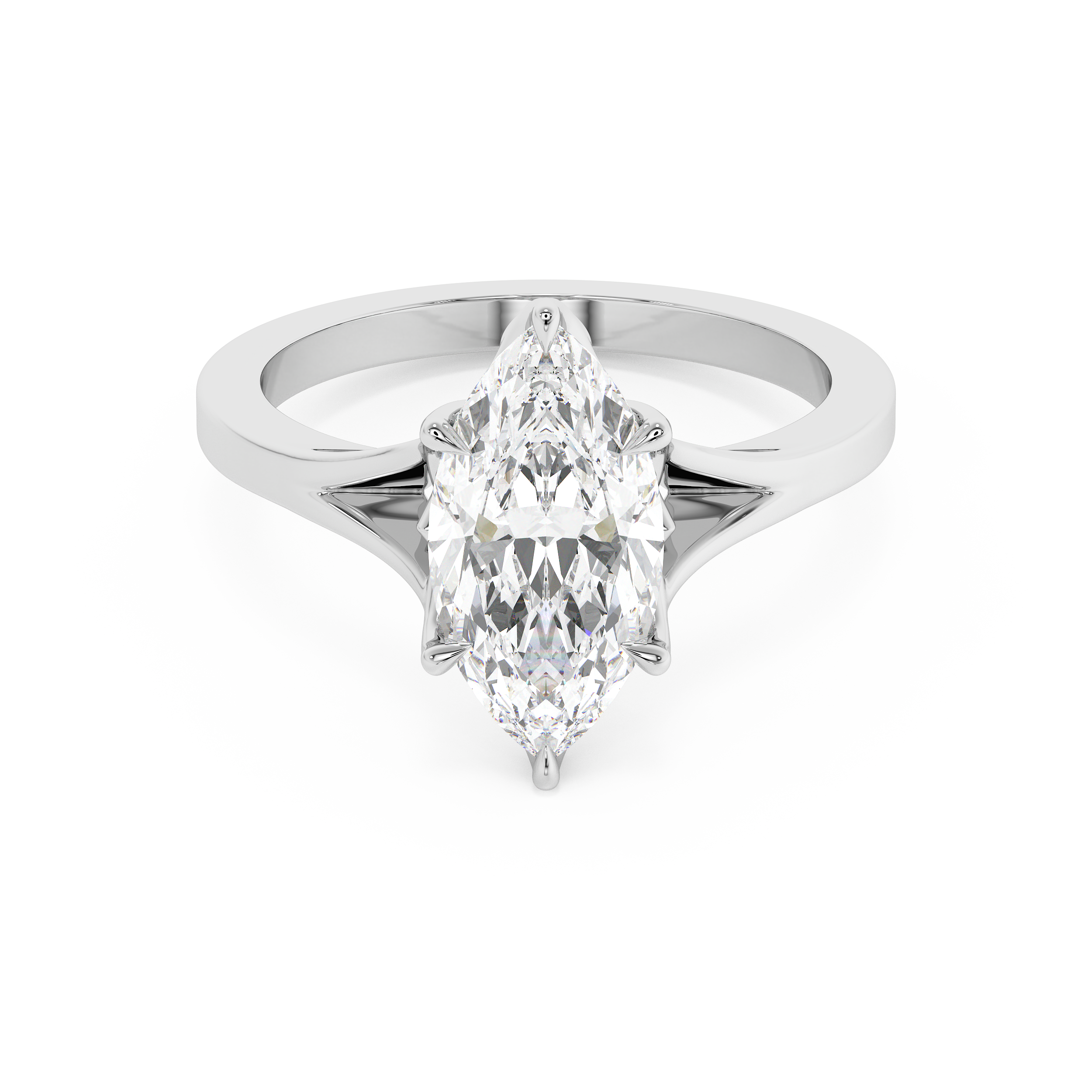 Emerald Solitaire Lab Grown Diamond Engagement Ring