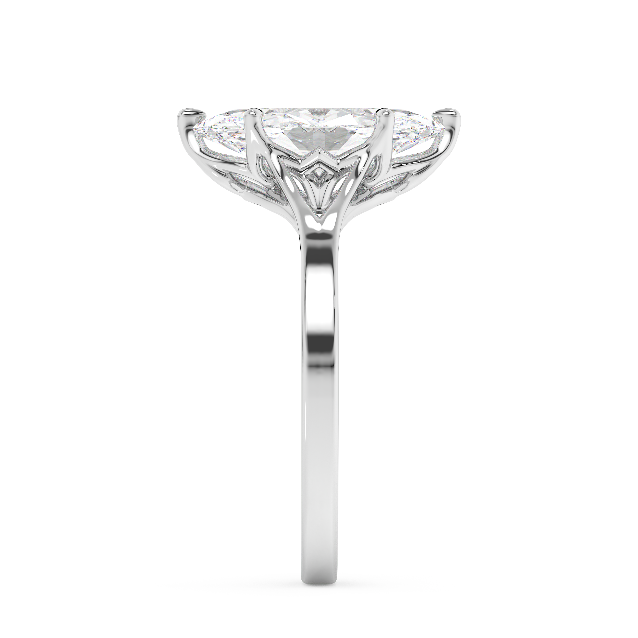 Emerald Solitaire Lab Grown Diamond Engagement Ring
