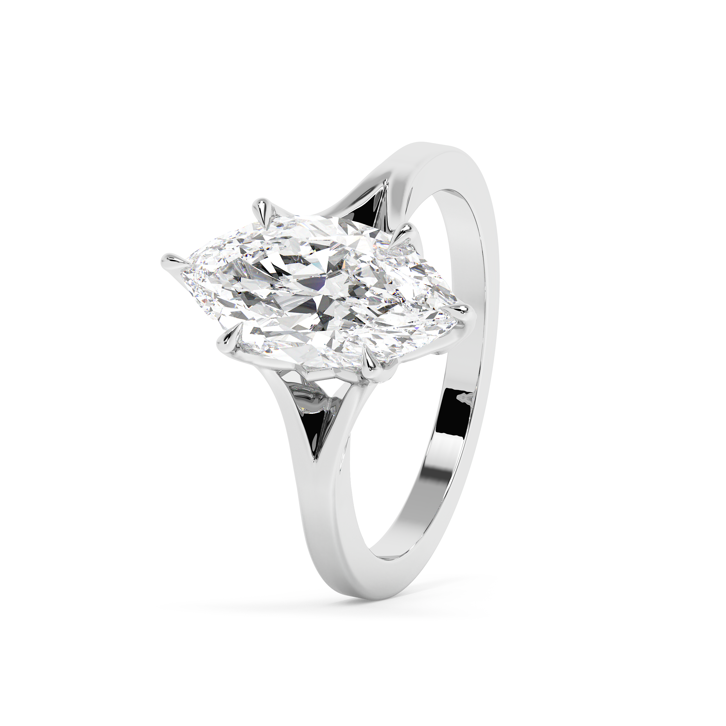 Emerald Solitaire Lab Grown Diamond Engagement Ring