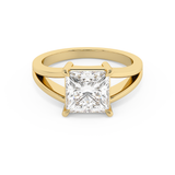 Emerald Solitaire Lab Grown Diamond Engagement Ring