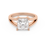 Emerald Solitaire Lab Grown Diamond Engagement Ring