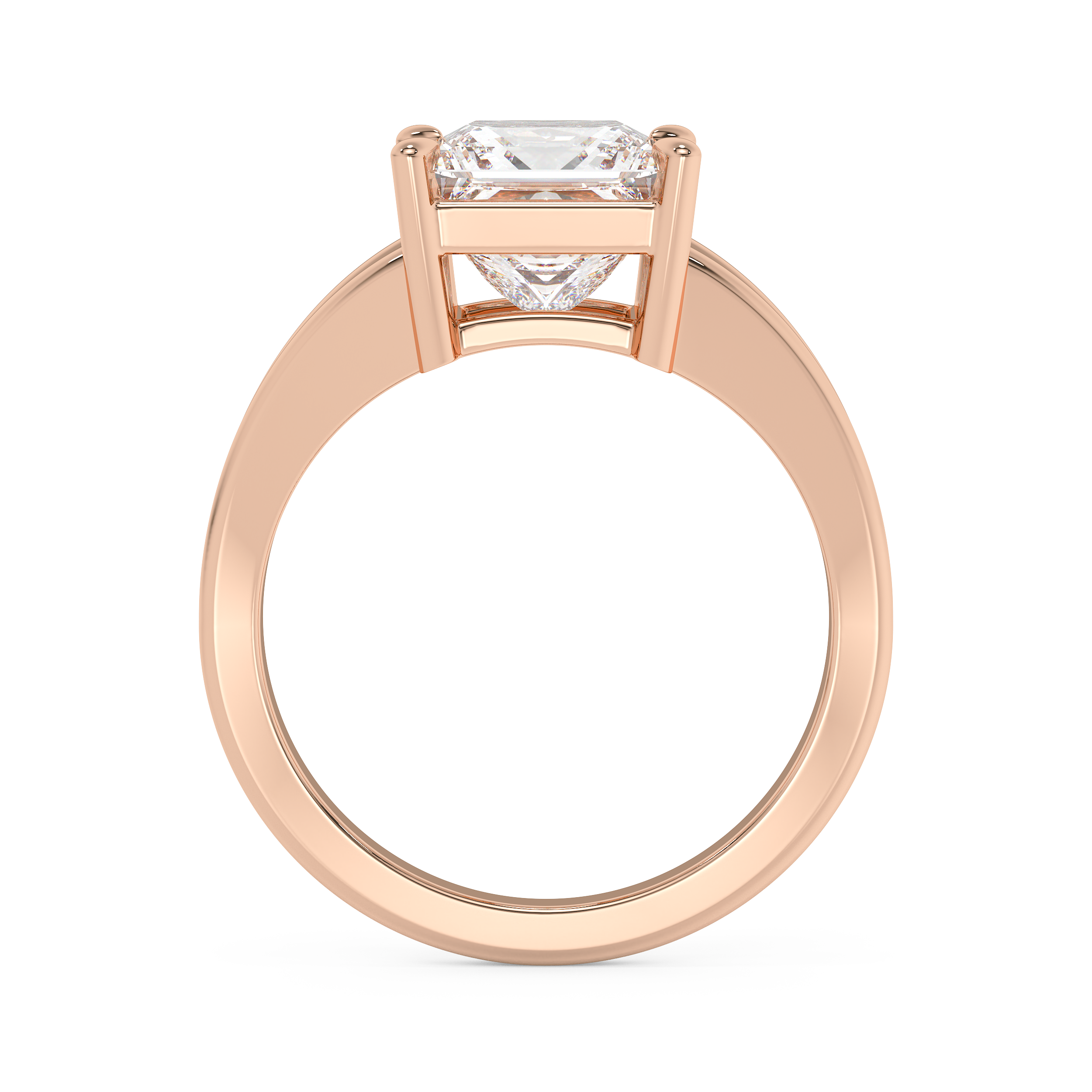 Emerald Solitaire Lab Grown Diamond Engagement Ring