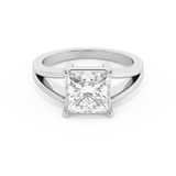 Emerald Solitaire Lab Grown Diamond Engagement Ring