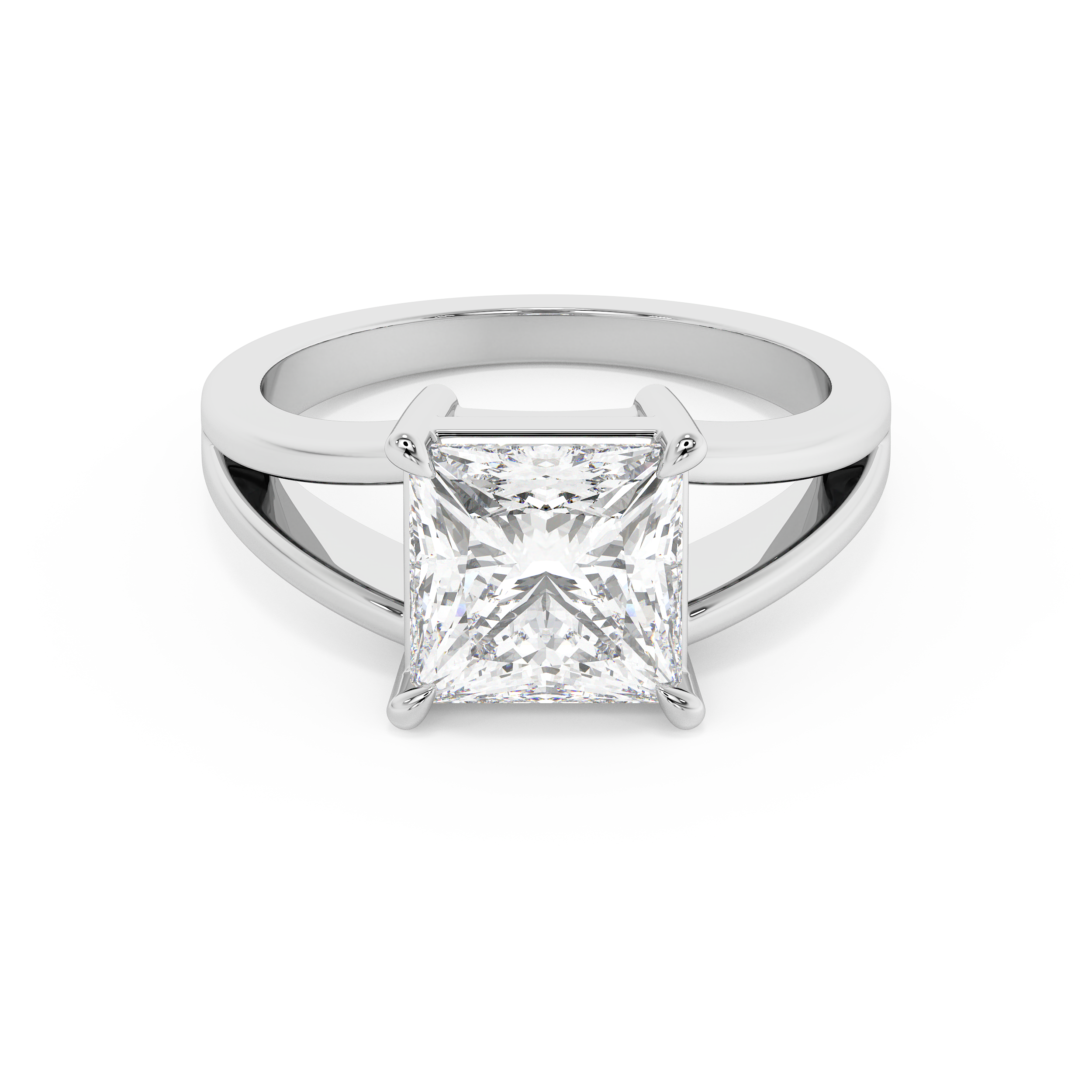 Emerald Solitaire Lab Grown Diamond Engagement Ring
