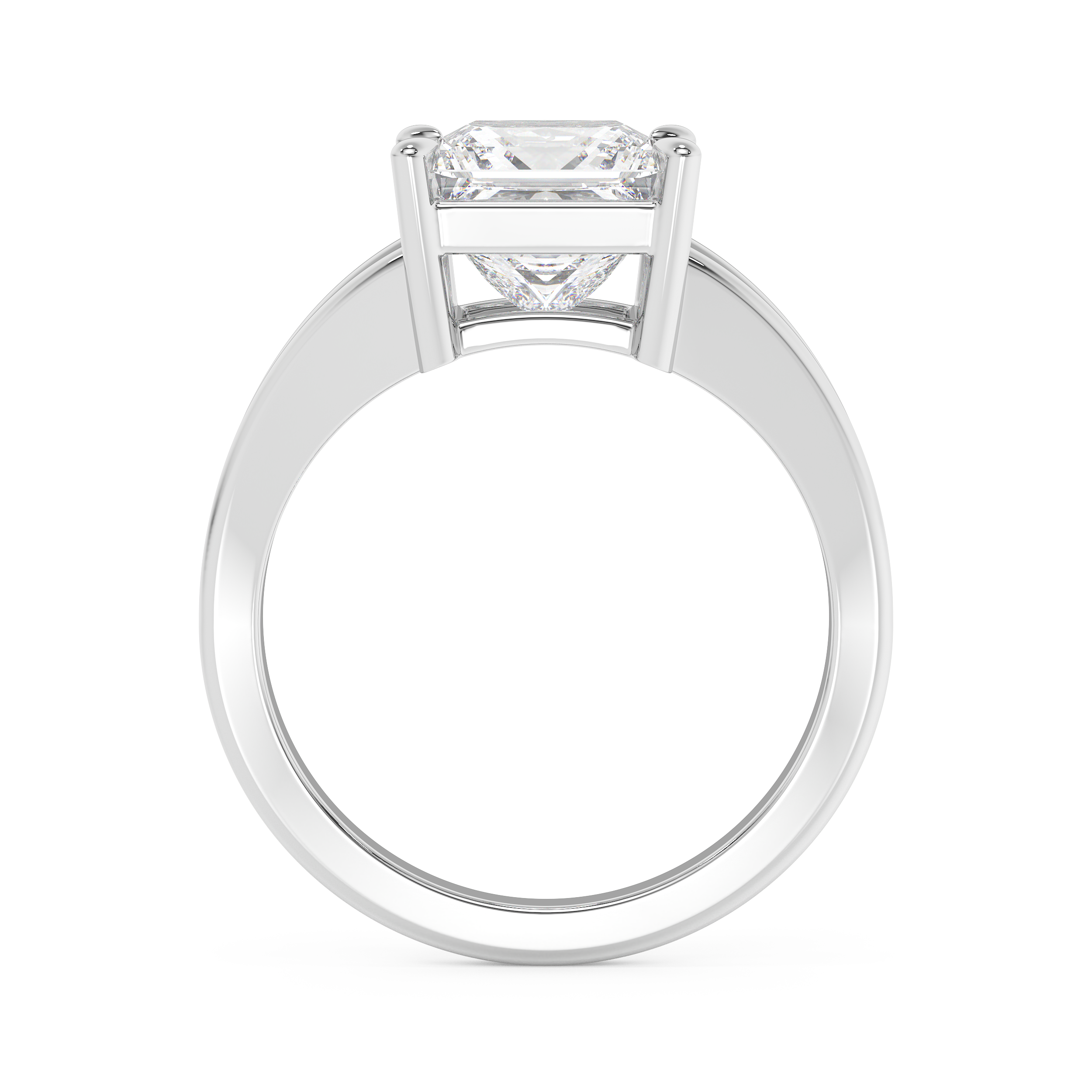 Emerald Solitaire Lab Grown Diamond Engagement Ring