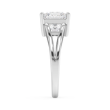Emerald Solitaire Lab Grown Diamond Engagement Ring