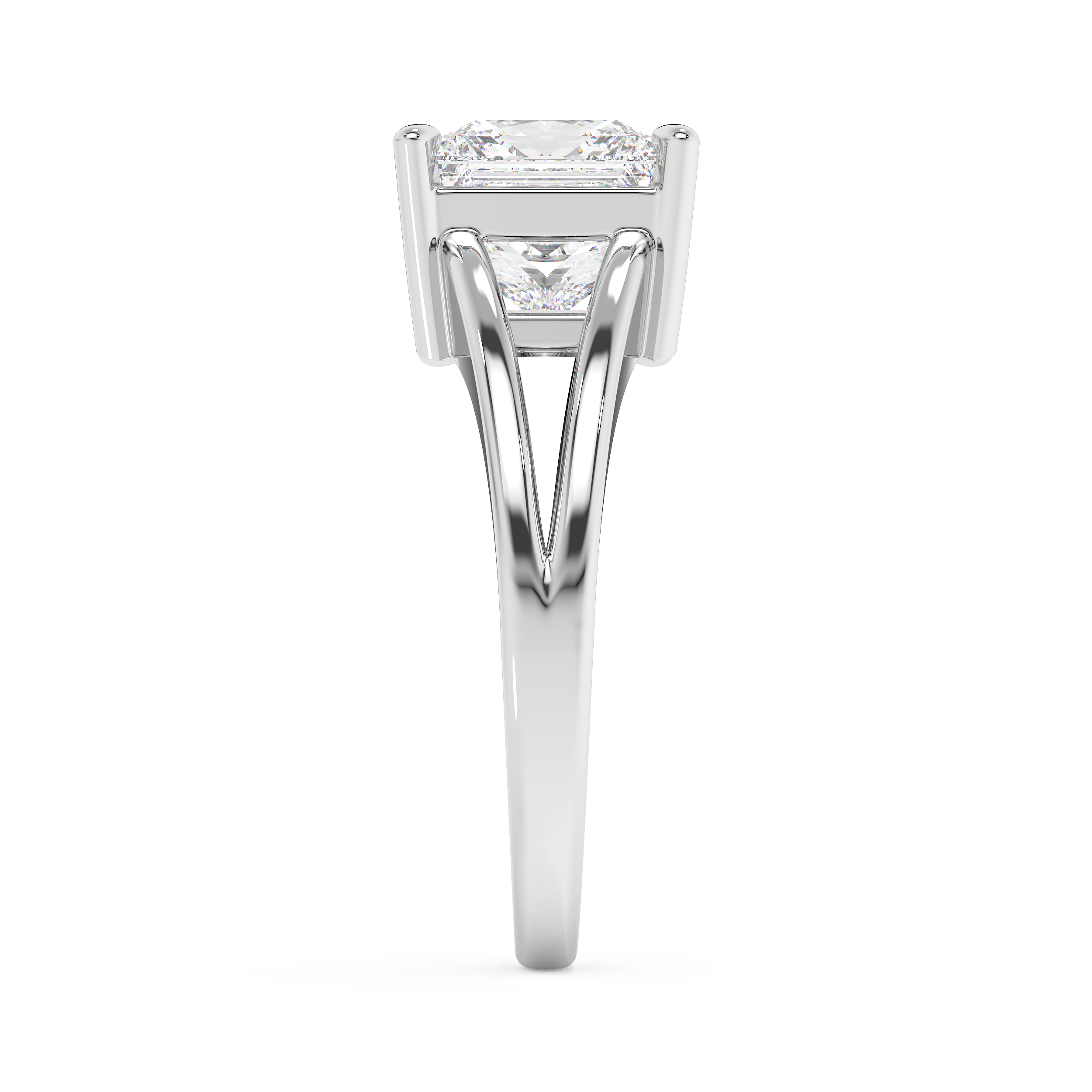 Emerald Solitaire Lab Grown Diamond Engagement Ring