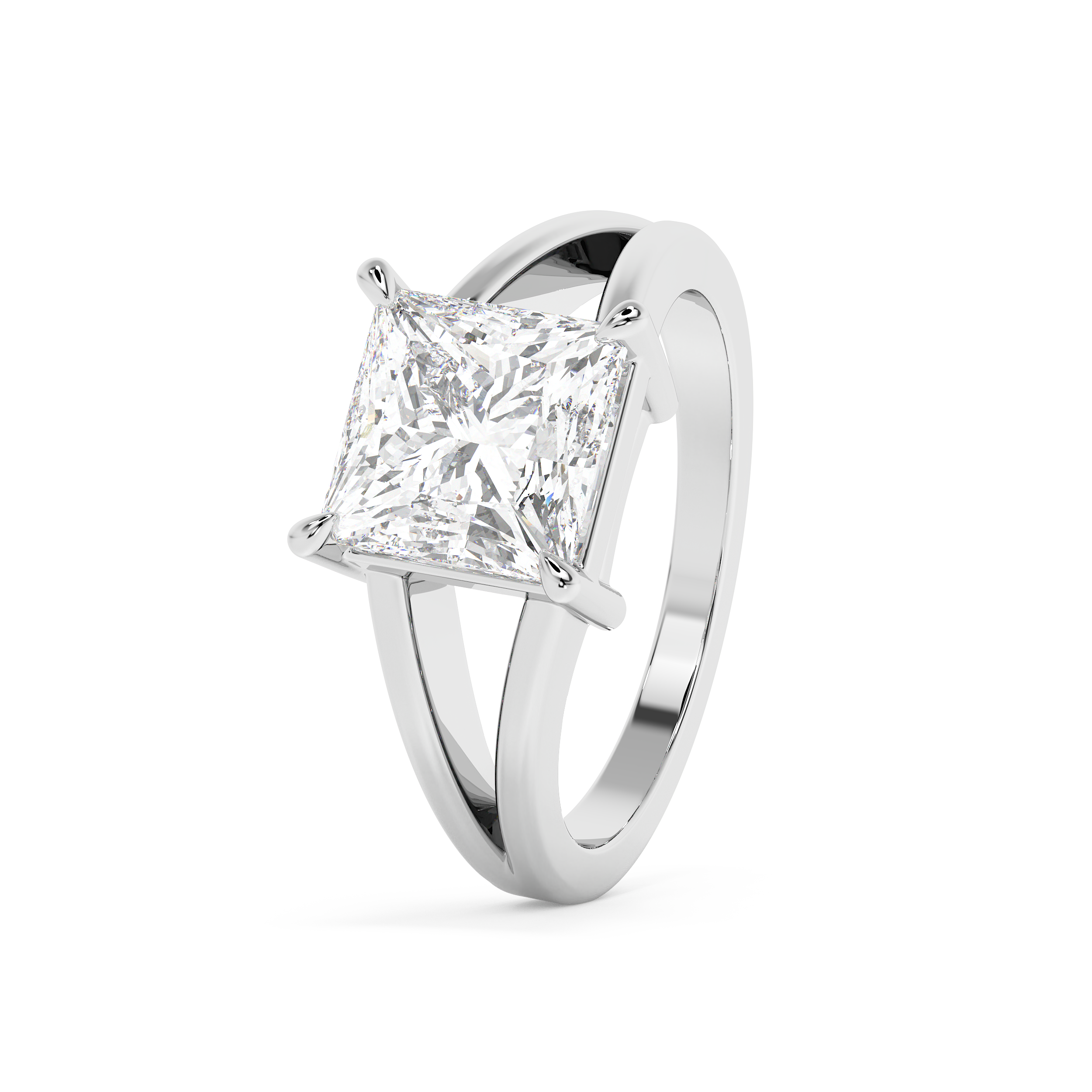 Emerald Solitaire Lab Grown Diamond Engagement Ring