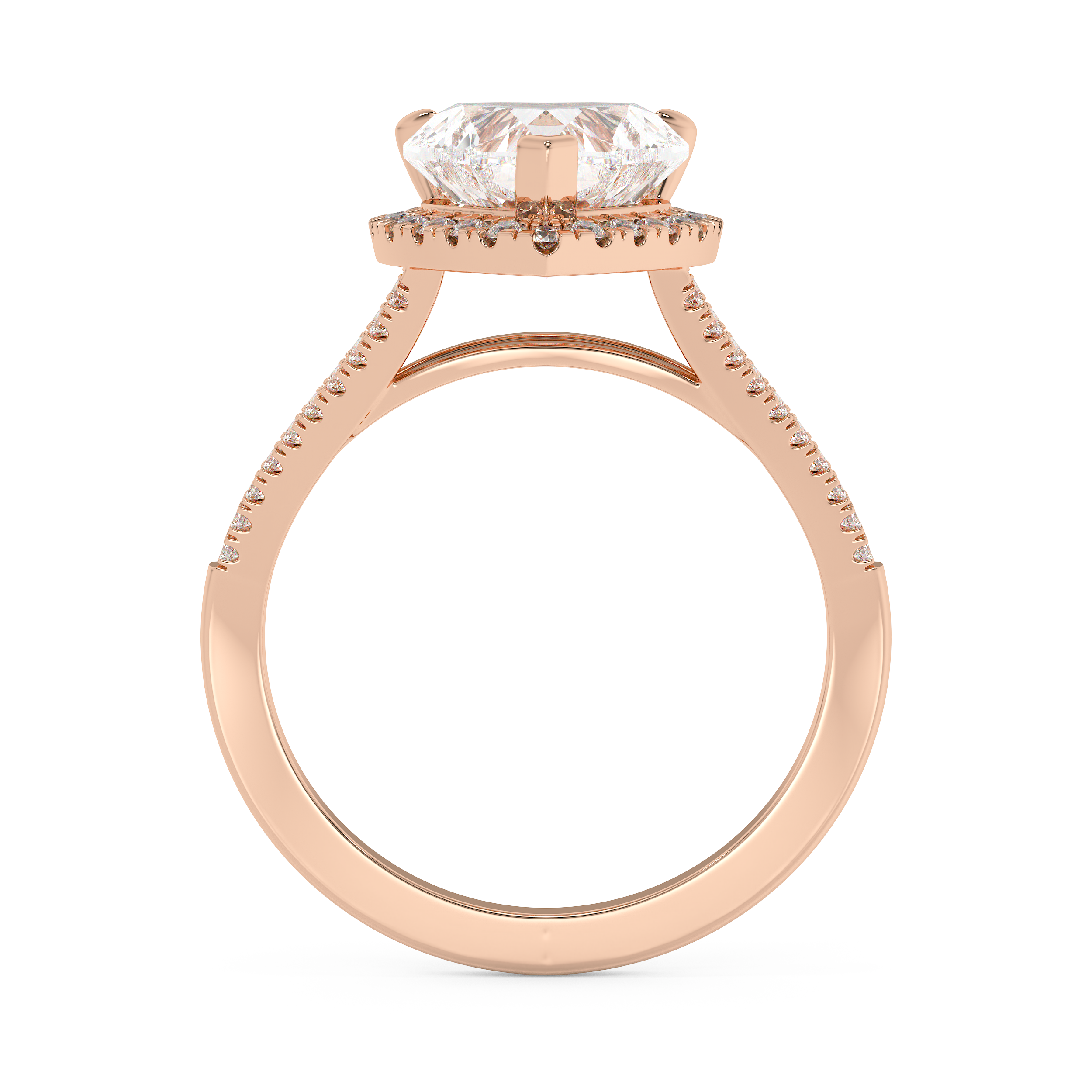 Emerald Solitaire Lab Grown Diamond Engagement Ring