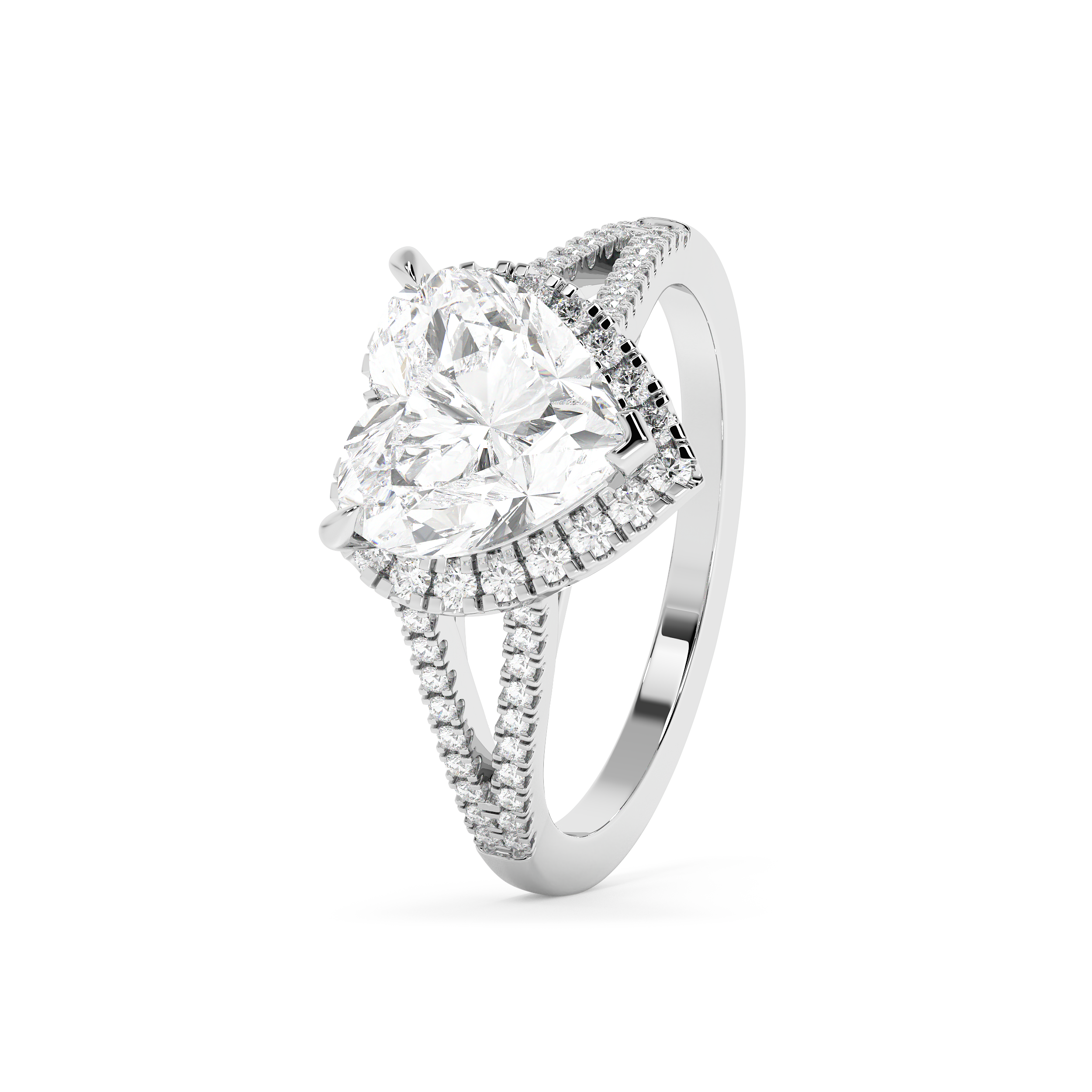 Emerald Solitaire Lab Grown Diamond Engagement Ring