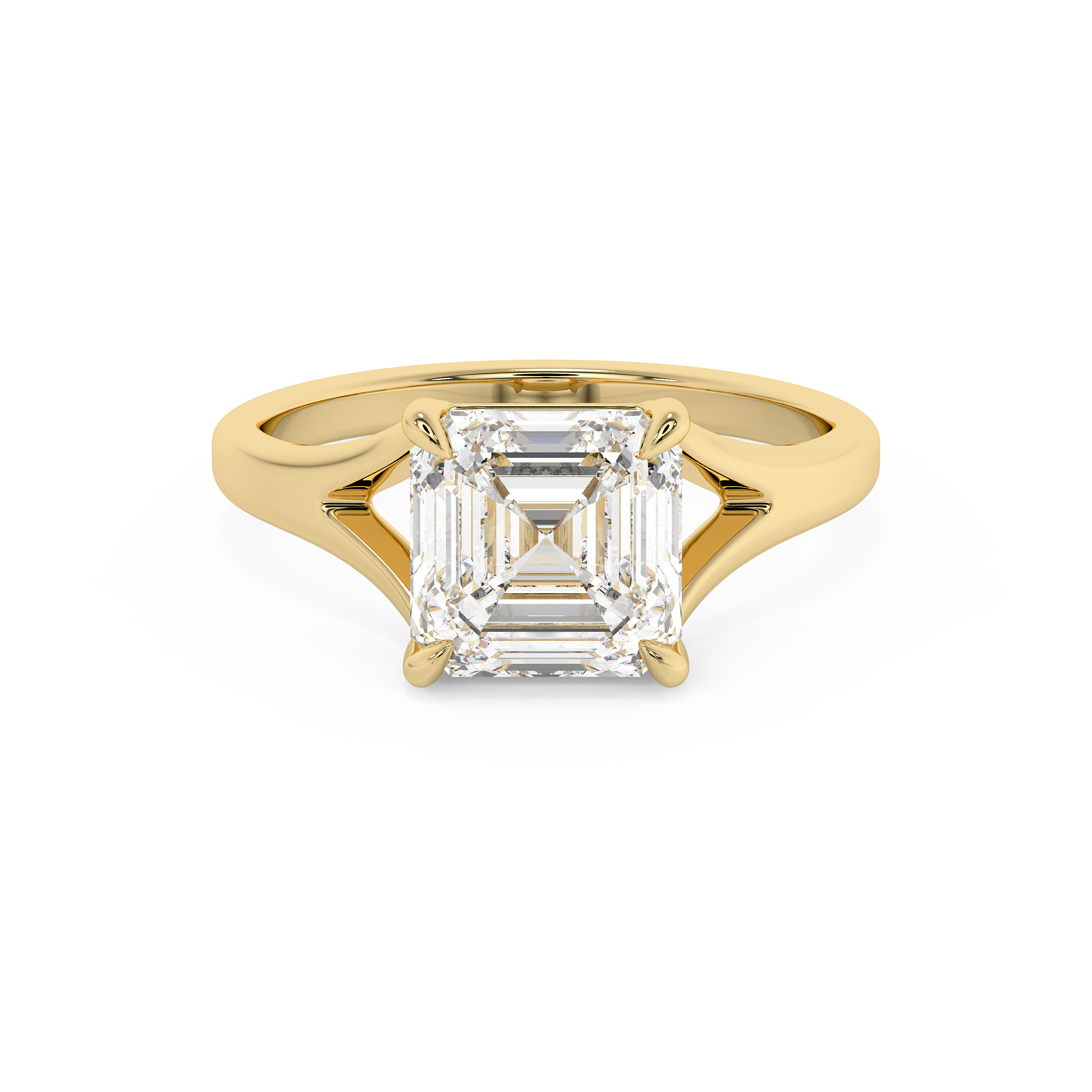 Emerald Solitaire Lab Grown Diamond Engagement Ring