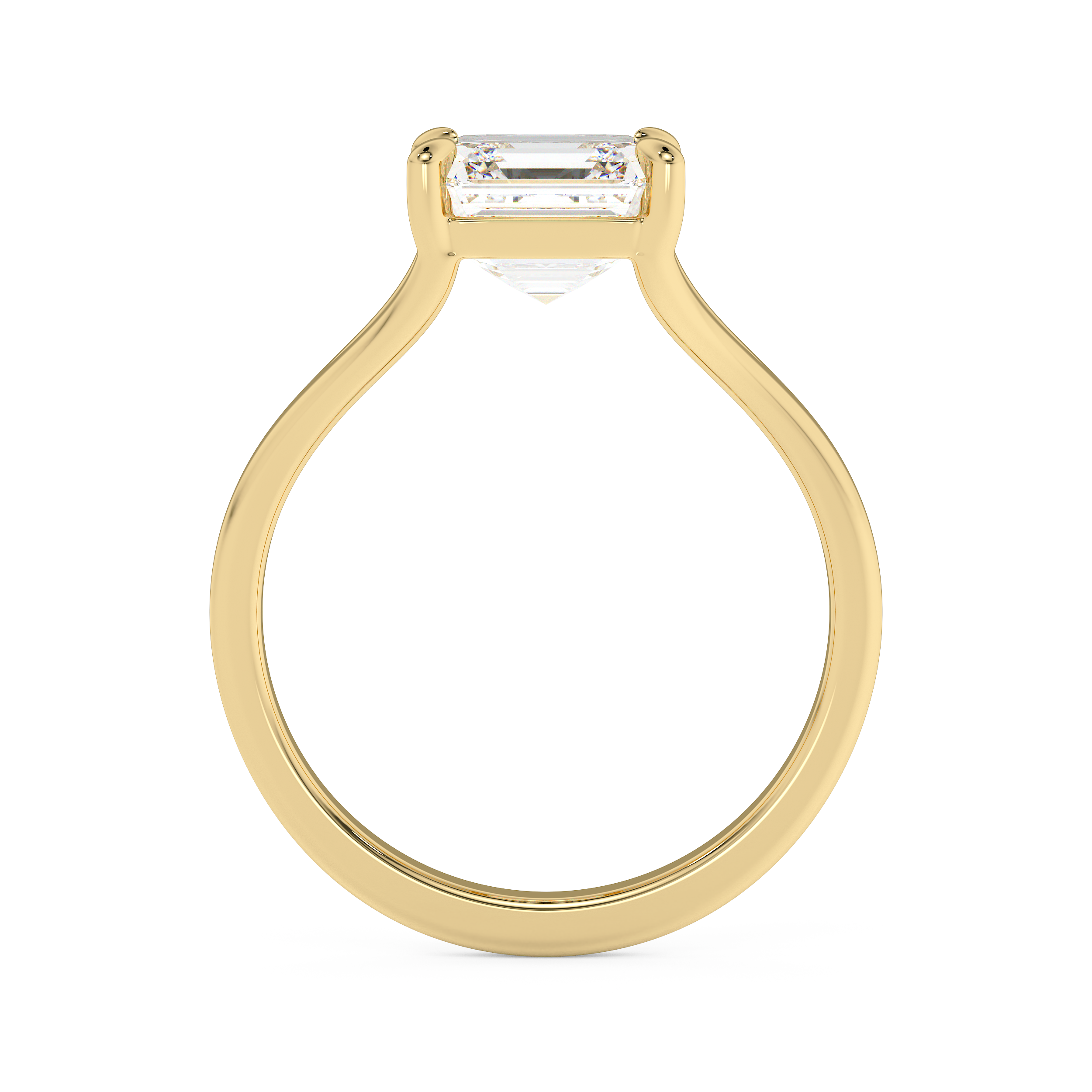 Emerald Solitaire Lab Grown Diamond Engagement Ring