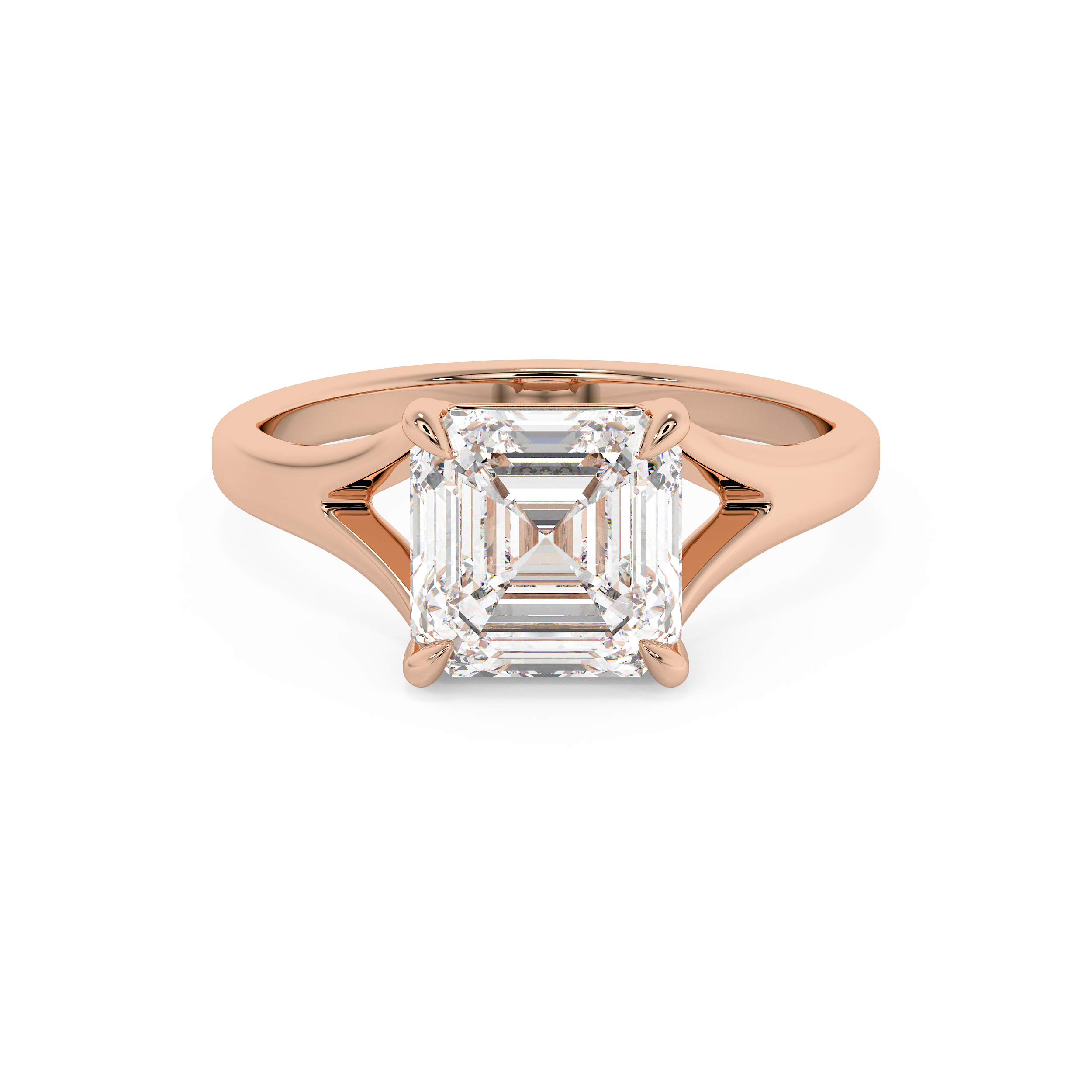 Emerald Solitaire Lab Grown Diamond Engagement Ring