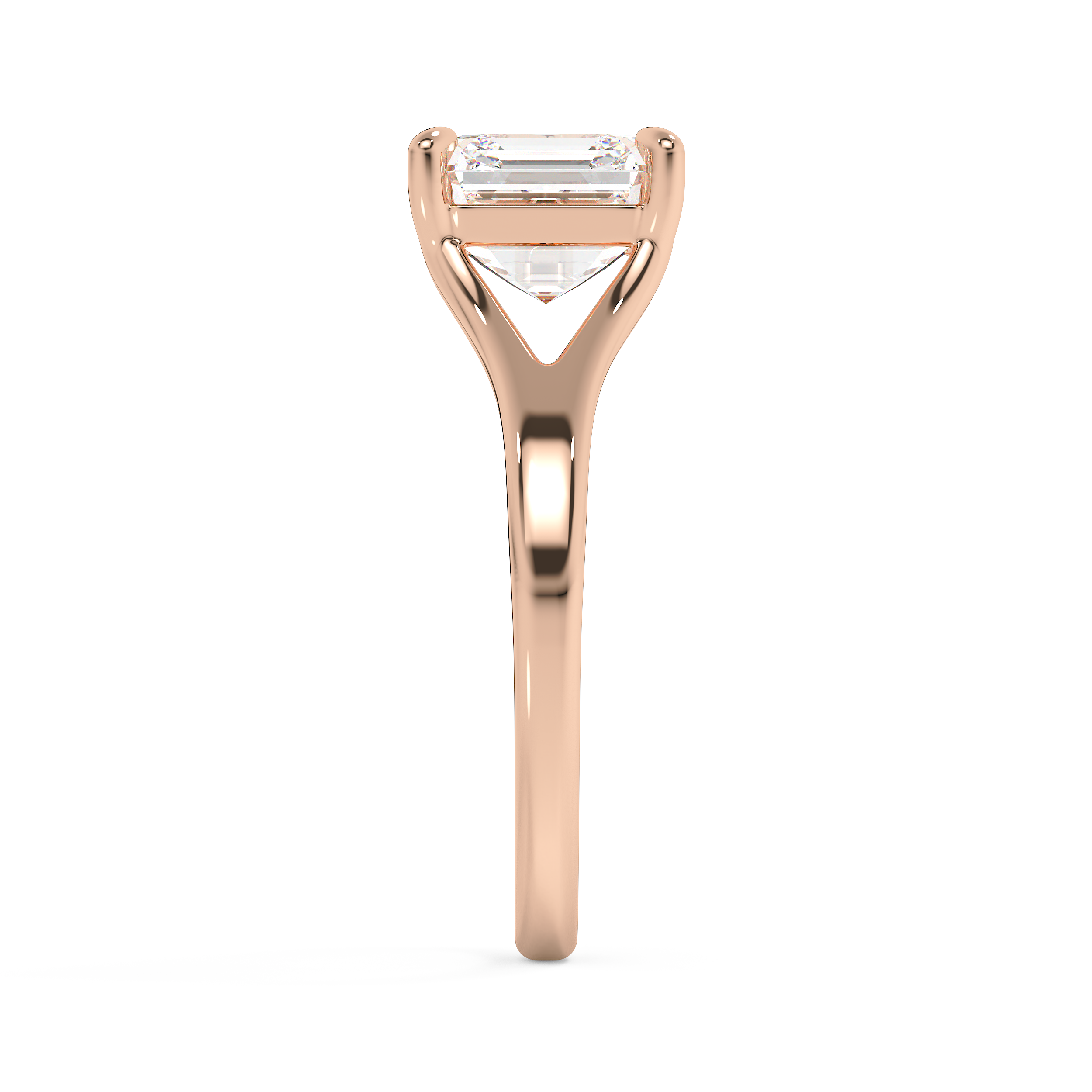 Emerald Solitaire Lab Grown Diamond Engagement Ring