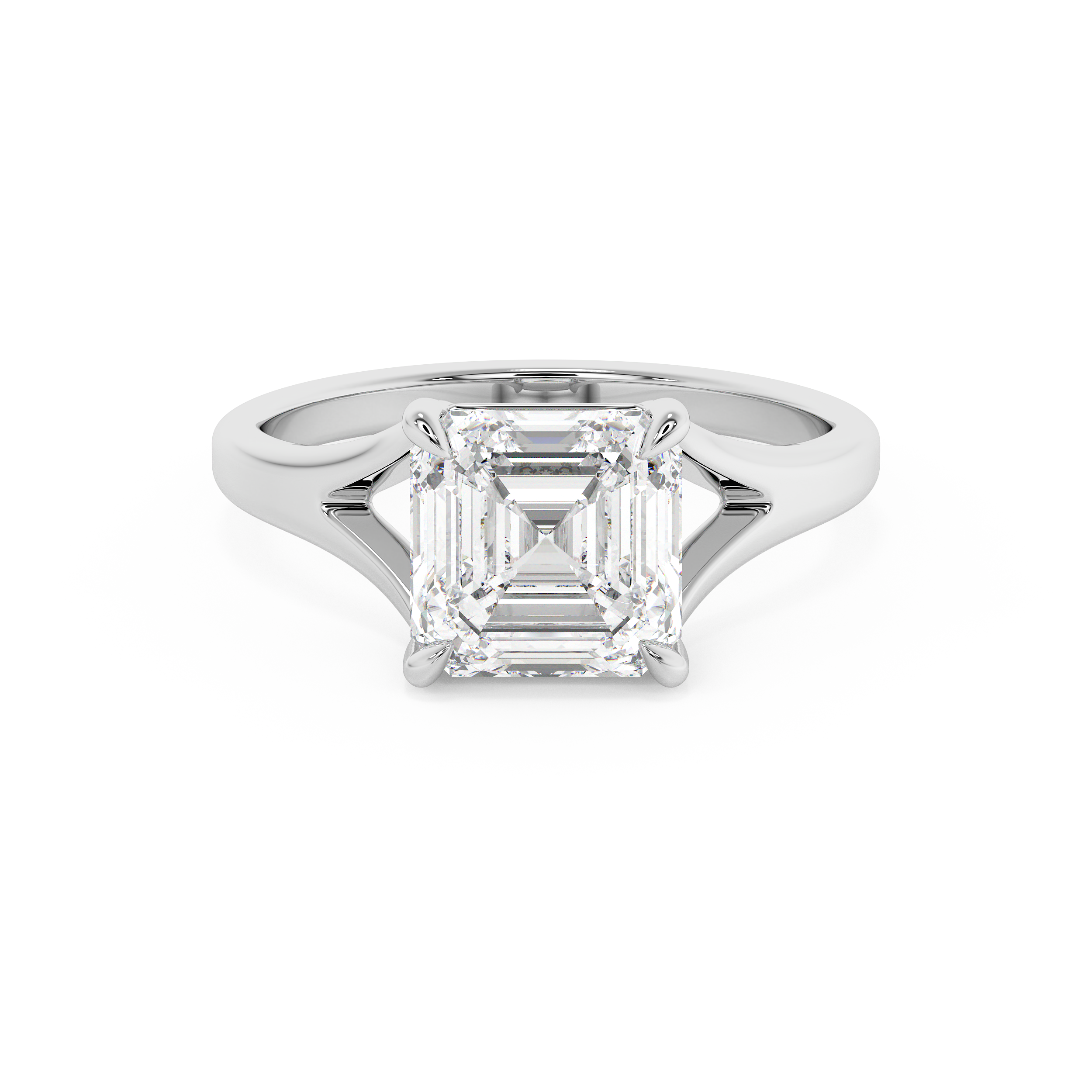 Emerald Solitaire Lab Grown Diamond Engagement Ring