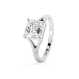 Emerald Solitaire Lab Grown Diamond Engagement Ring
