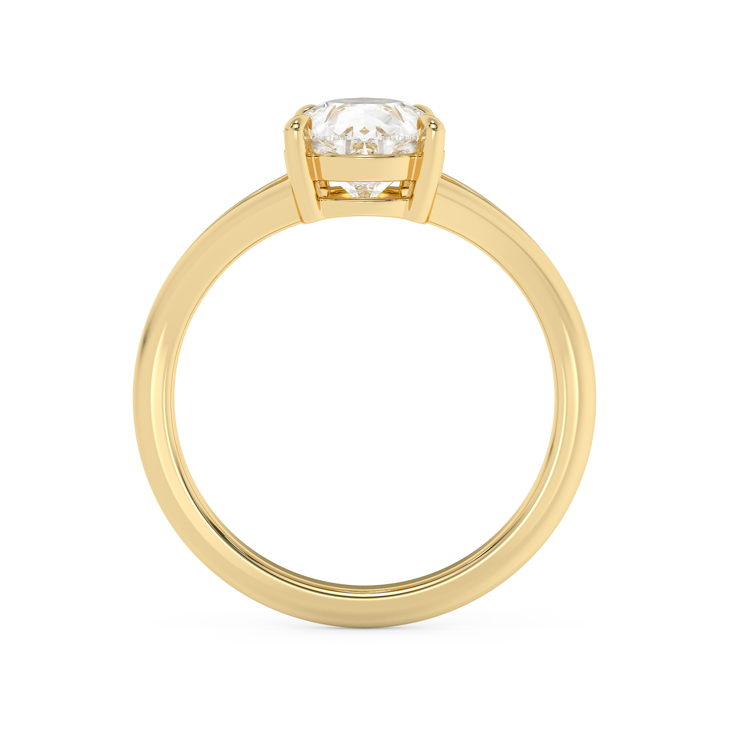Emerald Solitaire Lab Grown Diamond Engagement Ring