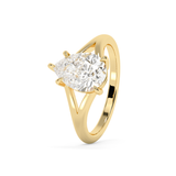 Emerald Solitaire Lab Grown Diamond Engagement Ring