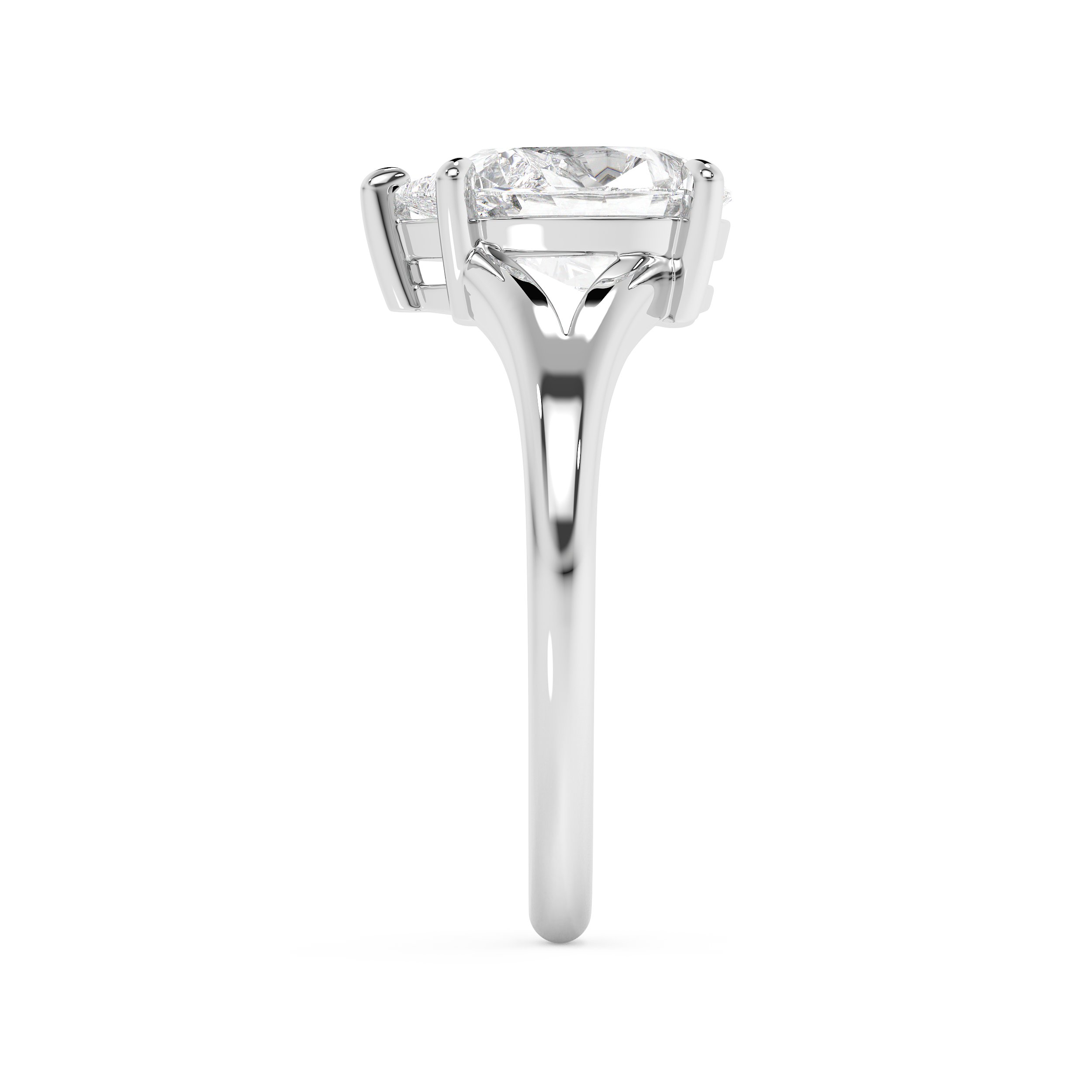 Emerald Solitaire Lab Grown Diamond Engagement Ring
