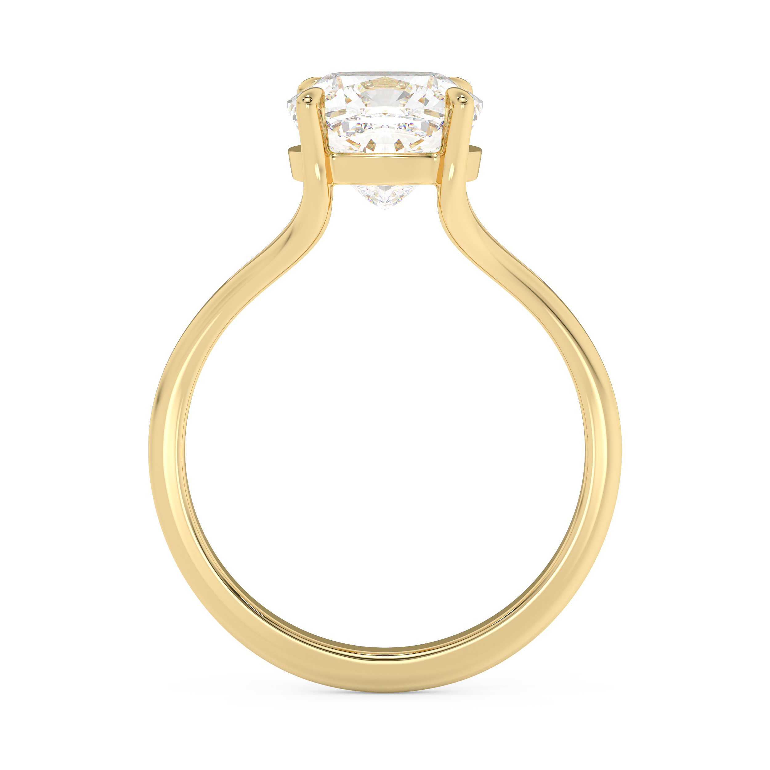Emerald Solitaire Lab Grown Diamond Engagement Ring