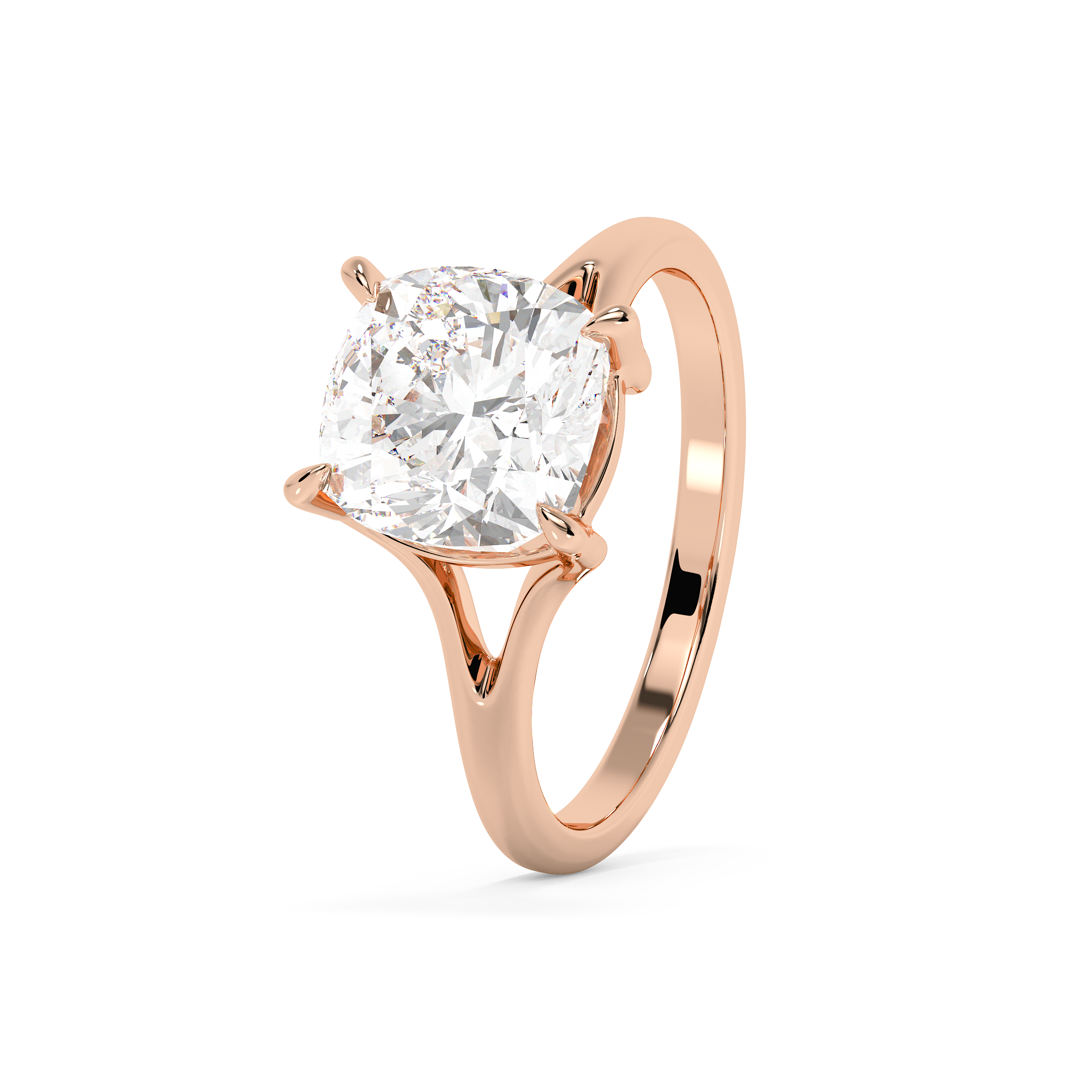 Emerald Solitaire Lab Grown Diamond Engagement Ring
