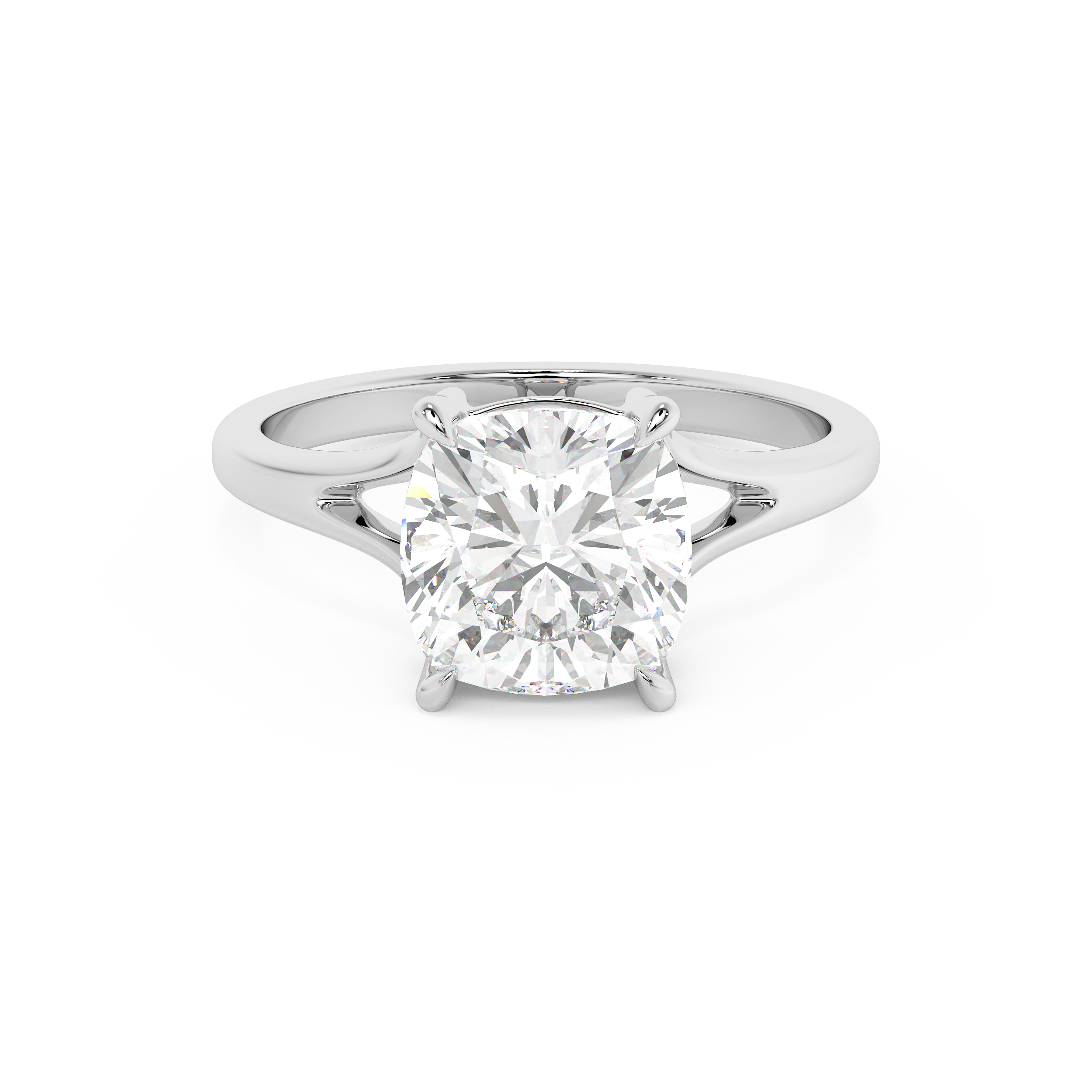 Emerald Solitaire Lab Grown Diamond Engagement Ring