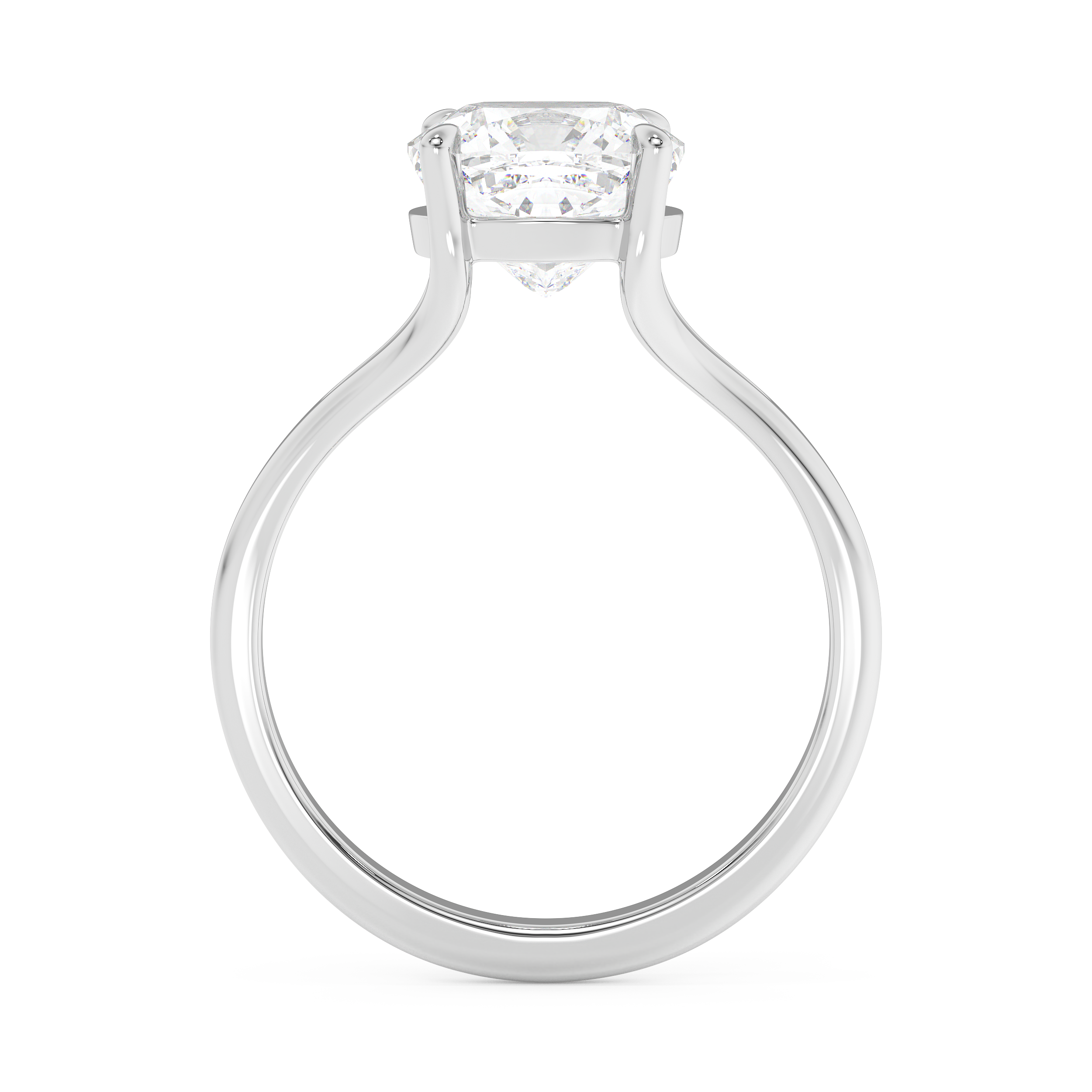 Emerald Solitaire Lab Grown Diamond Engagement Ring
