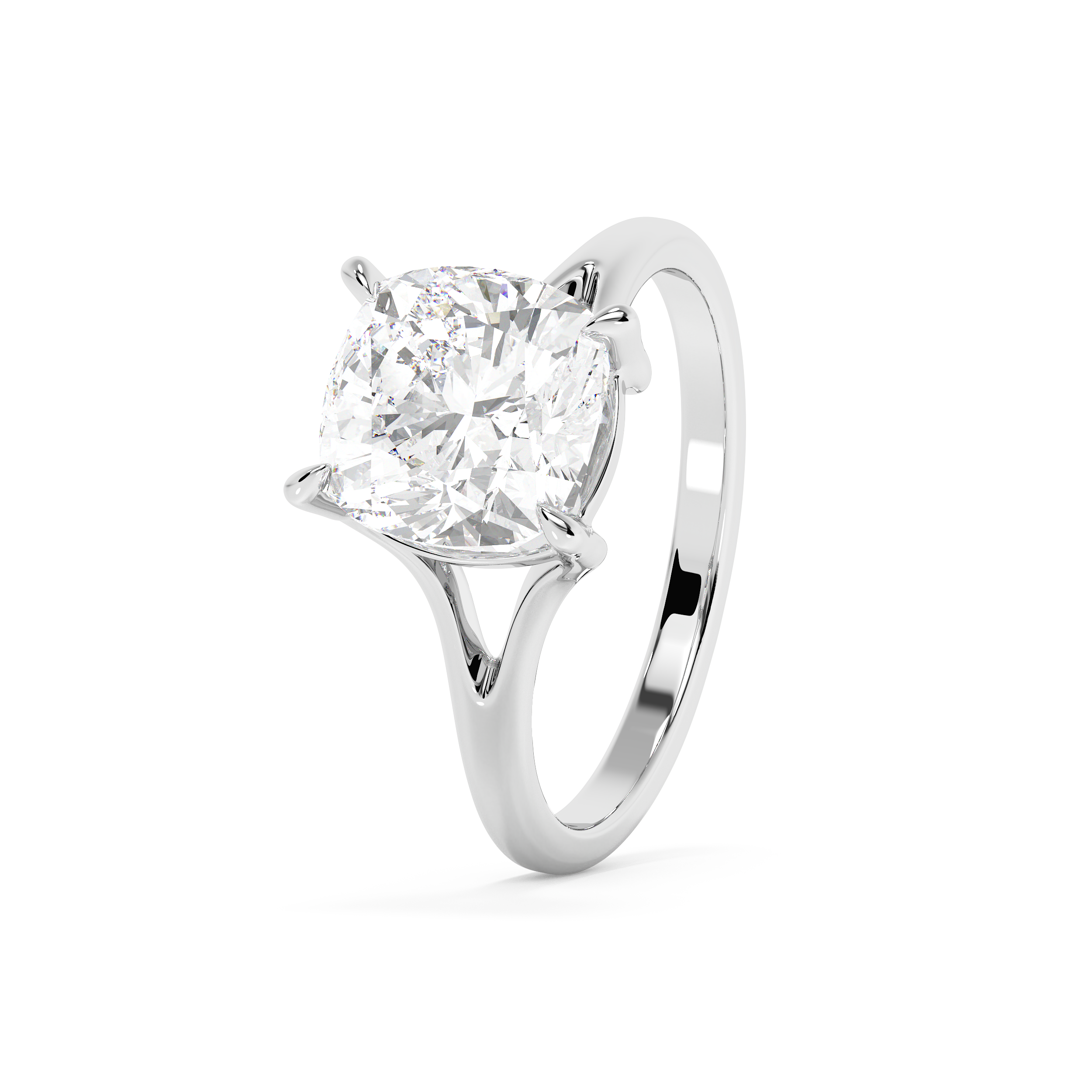 Emerald Solitaire Lab Grown Diamond Engagement Ring