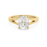 Emerald Solitaire Lab Grown Diamond Engagement Ring