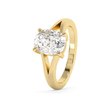 Emerald Solitaire Lab Grown Diamond Engagement Ring