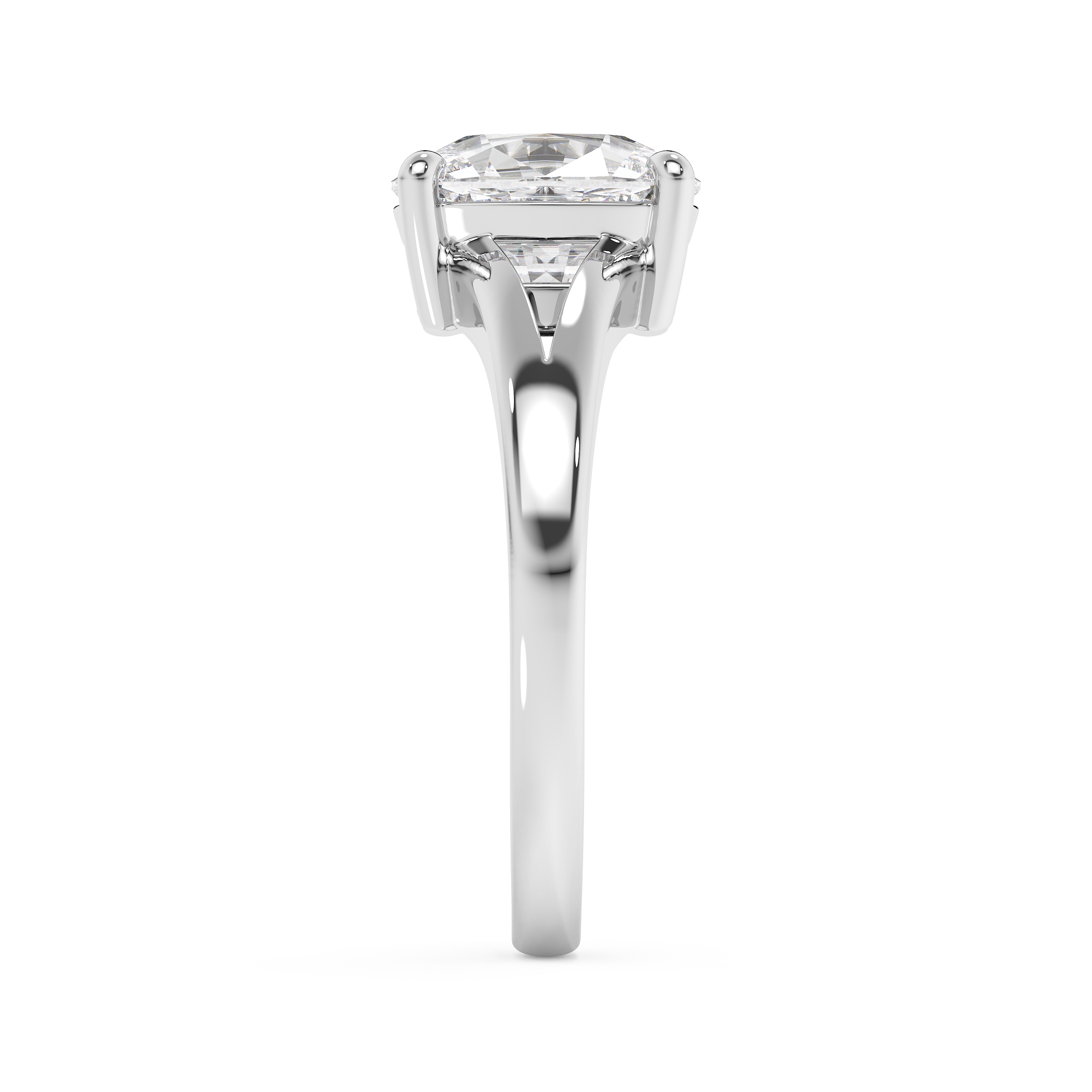Emerald Solitaire Lab Grown Diamond Engagement Ring