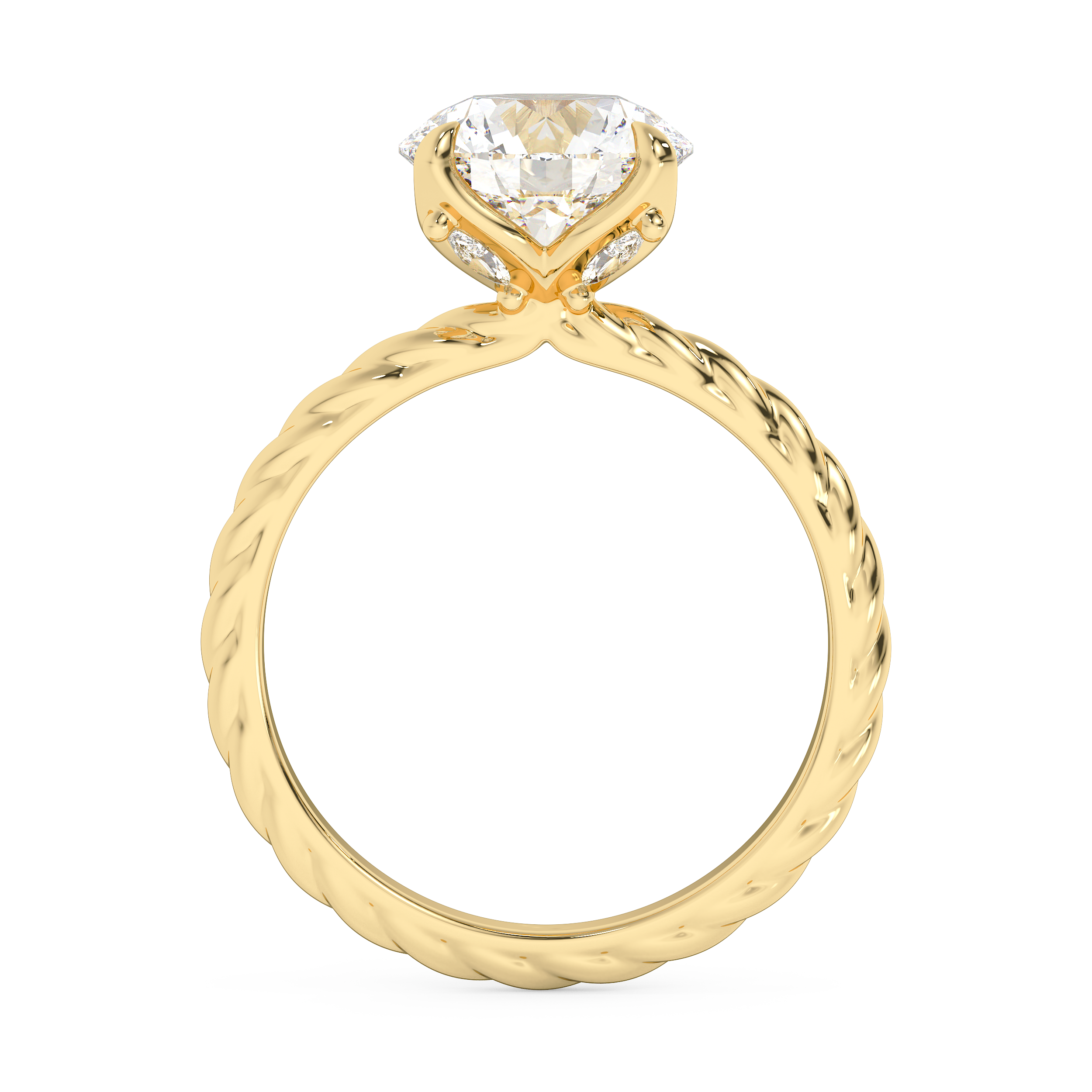 Emerald Solitaire Lab Grown Diamond Engagement Ring