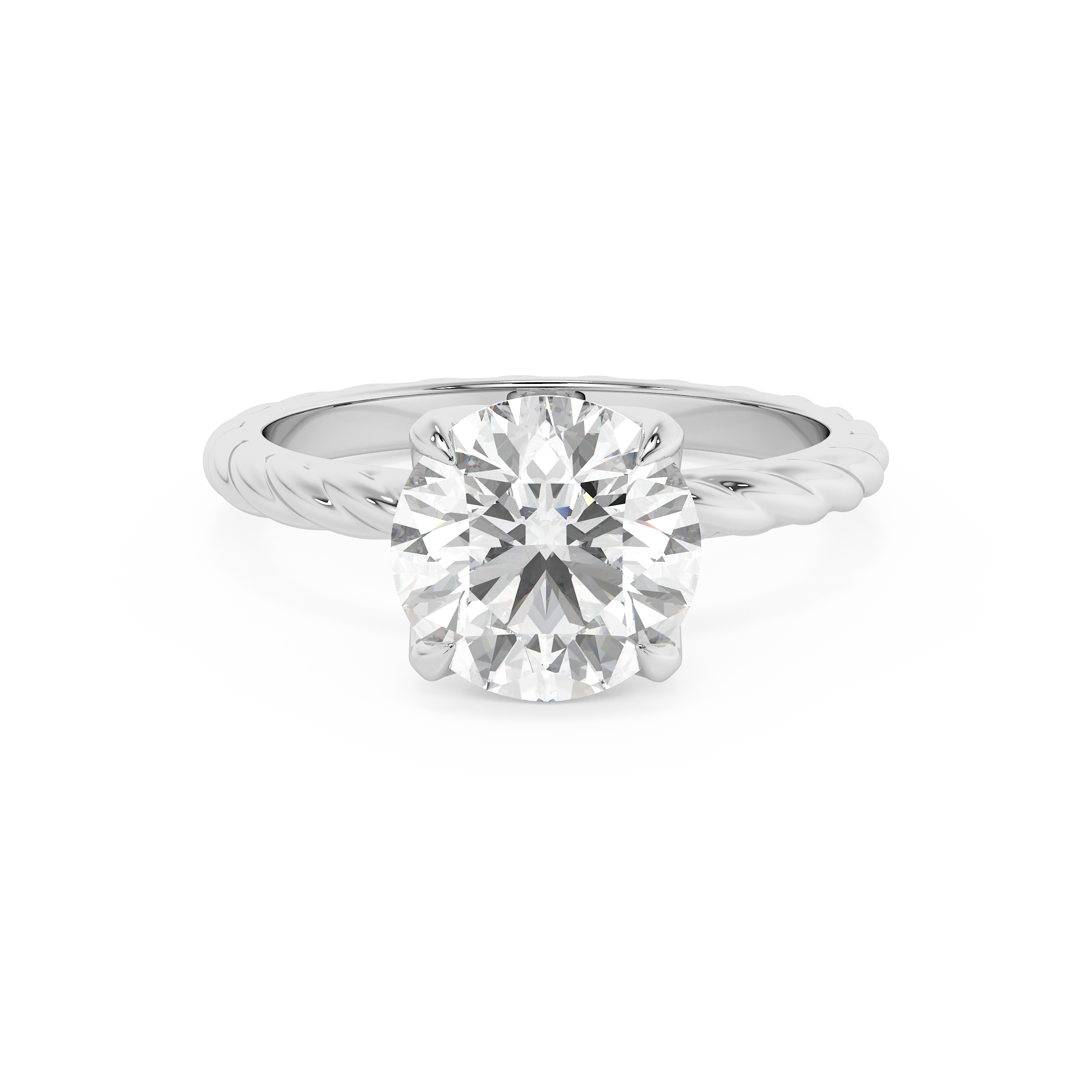 Emerald Solitaire Lab Grown Diamond Engagement Ring