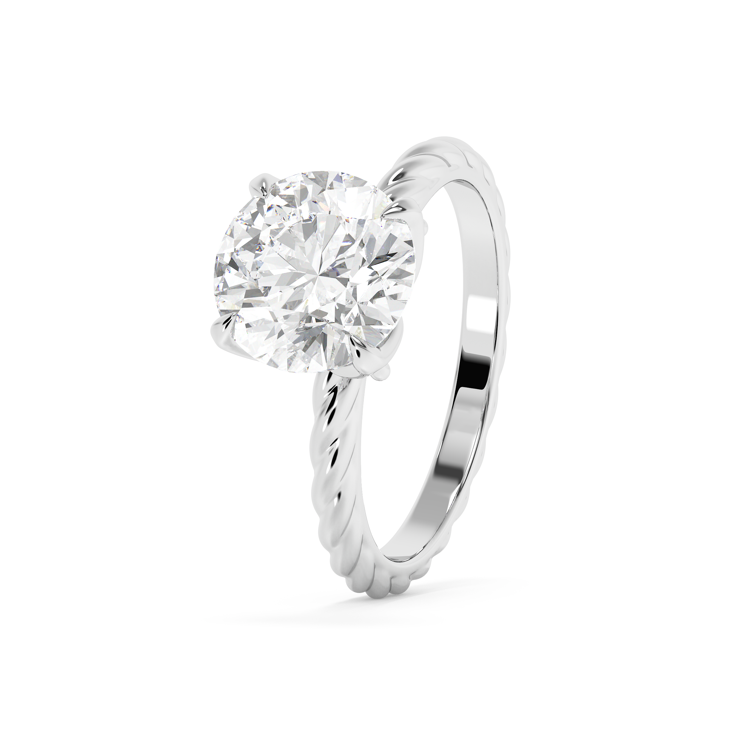 Emerald Solitaire Lab Grown Diamond Engagement Ring
