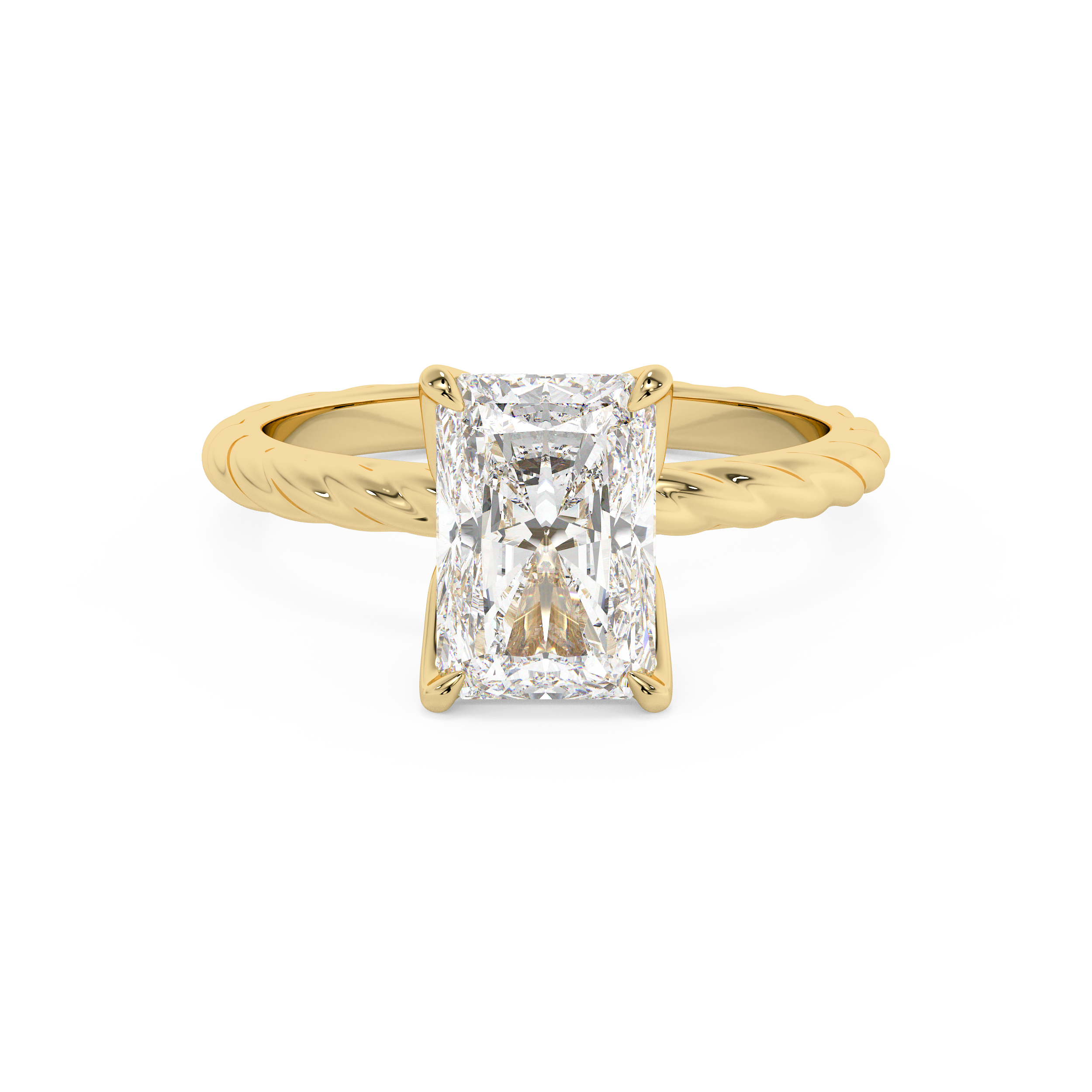 Emerald Solitaire Lab Grown Diamond Engagement Ring