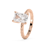 Emerald Solitaire Lab Grown Diamond Engagement Ring