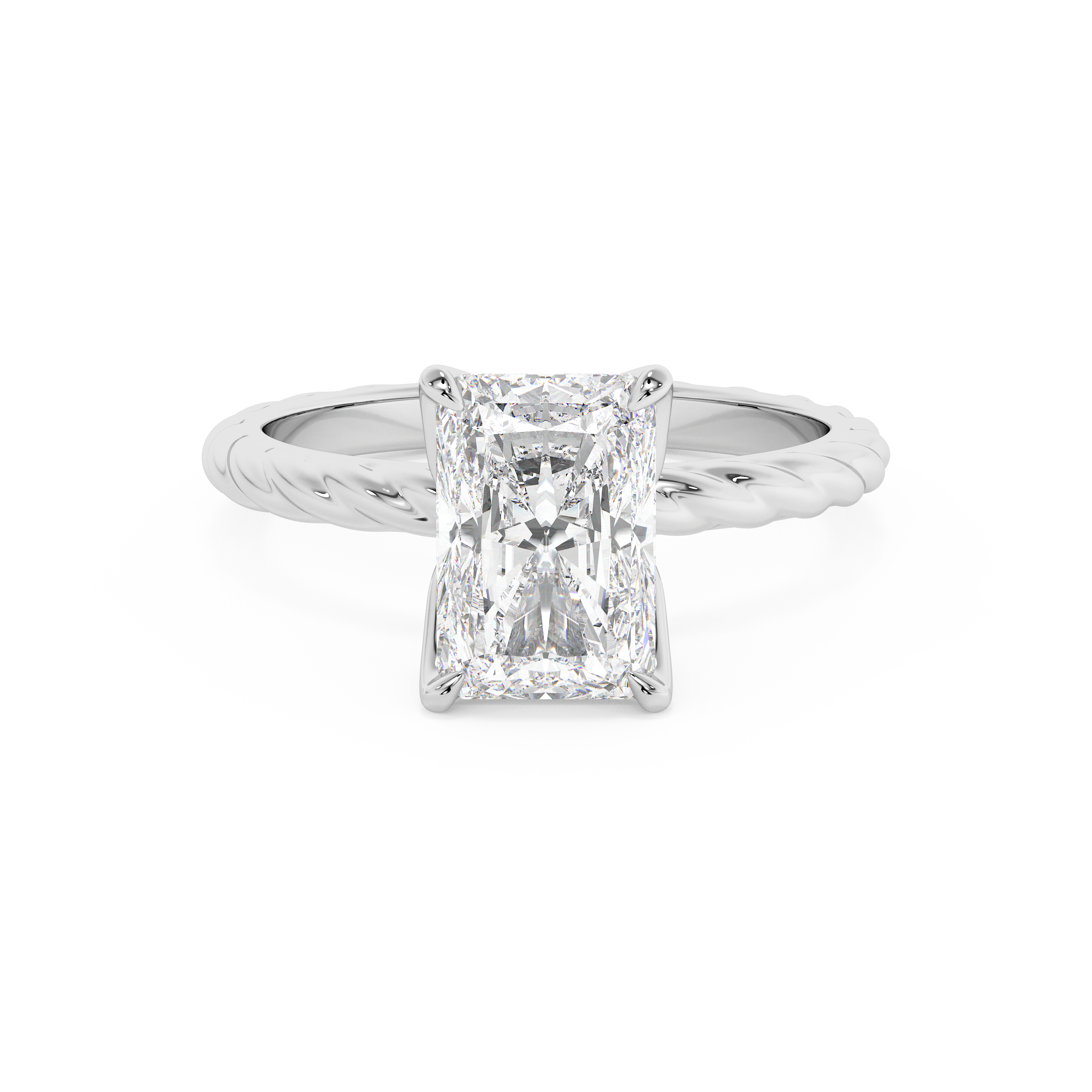 Emerald Solitaire Lab Grown Diamond Engagement Ring