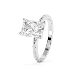 Emerald Solitaire Lab Grown Diamond Engagement Ring