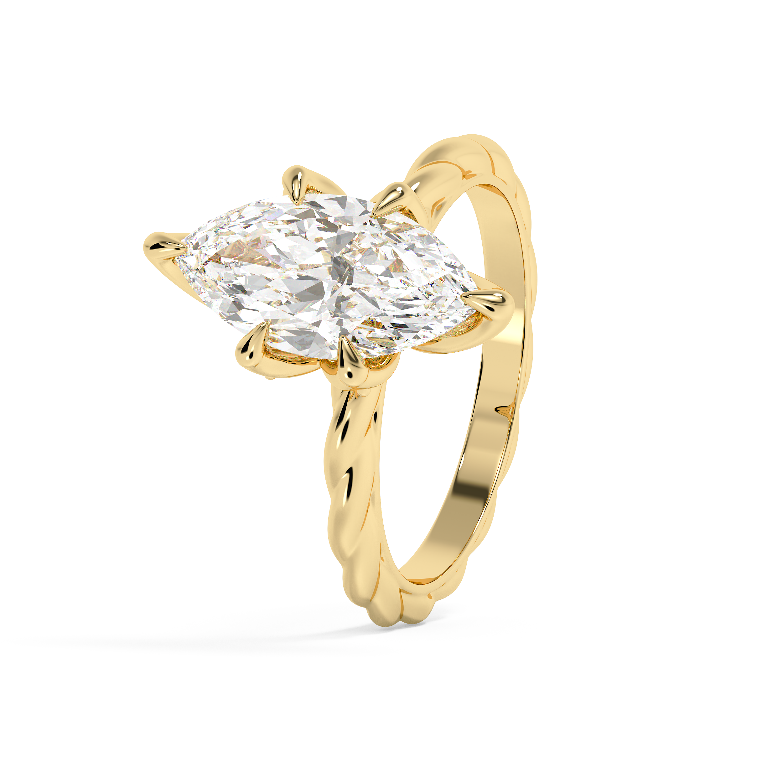Emerald Solitaire Lab Grown Diamond Engagement Ring