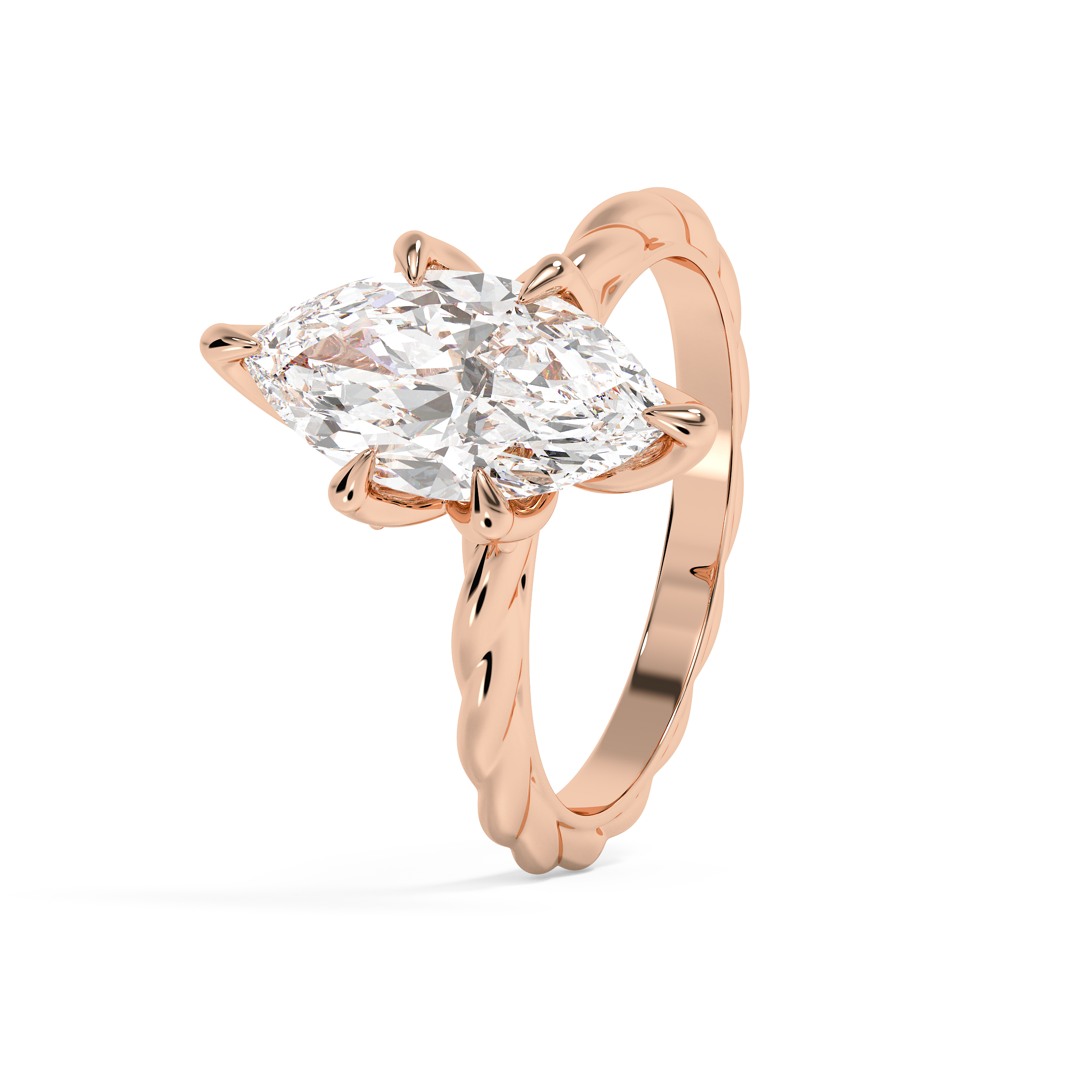 Emerald Solitaire Lab Grown Diamond Engagement Ring