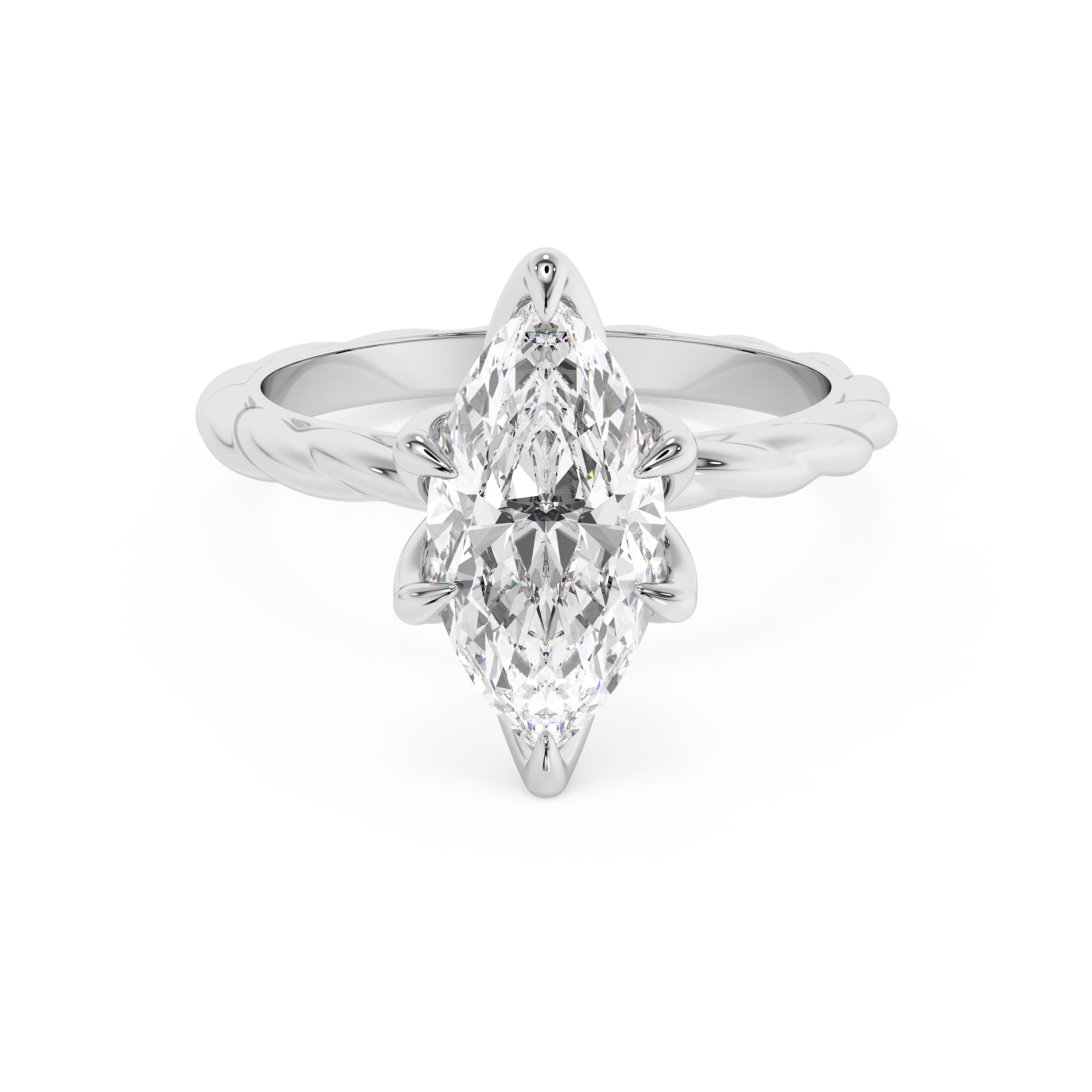 Emerald Solitaire Lab Grown Diamond Engagement Ring