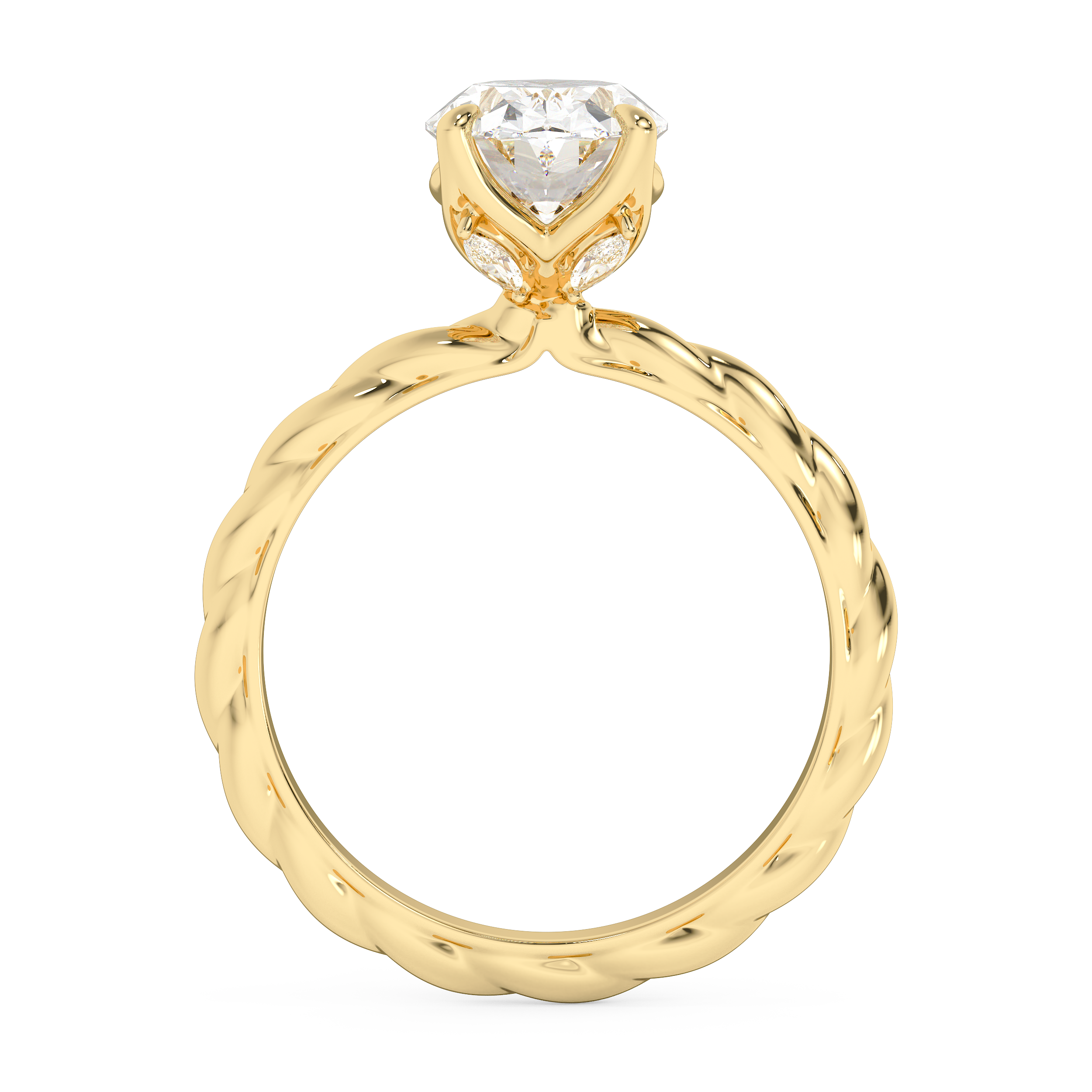 Emerald Solitaire Lab Grown Diamond Engagement Ring